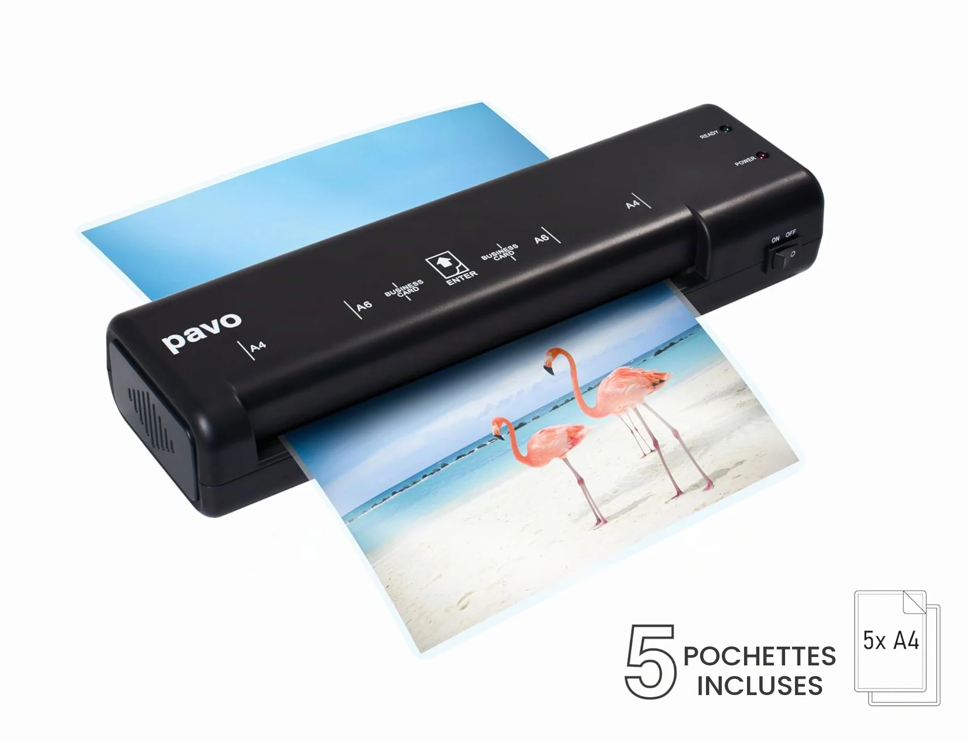 Pavoe Plastifieuse A4 avec 5 pochettes de plastification