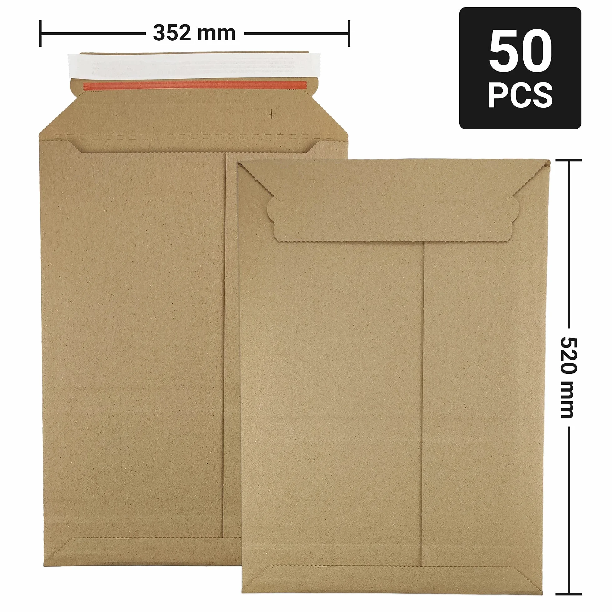Enveloppes d'expédition carton rigide Netuno B3 352 x 520 mm 354g marron