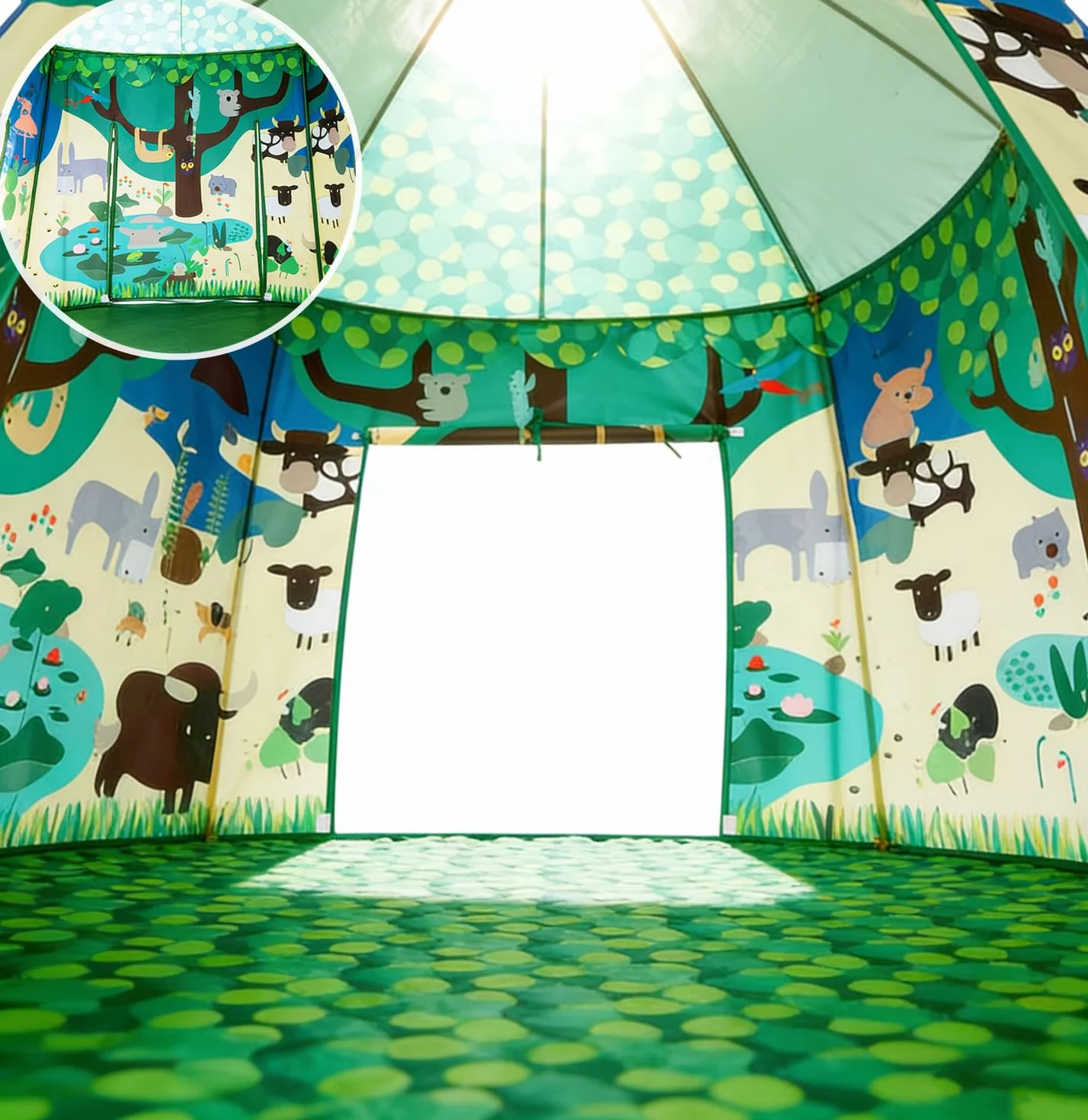 Tente de Jeu Tipi pour Enfants, Tente Pop-up Intérieur Extérieur, Maison de Jeu Yourte