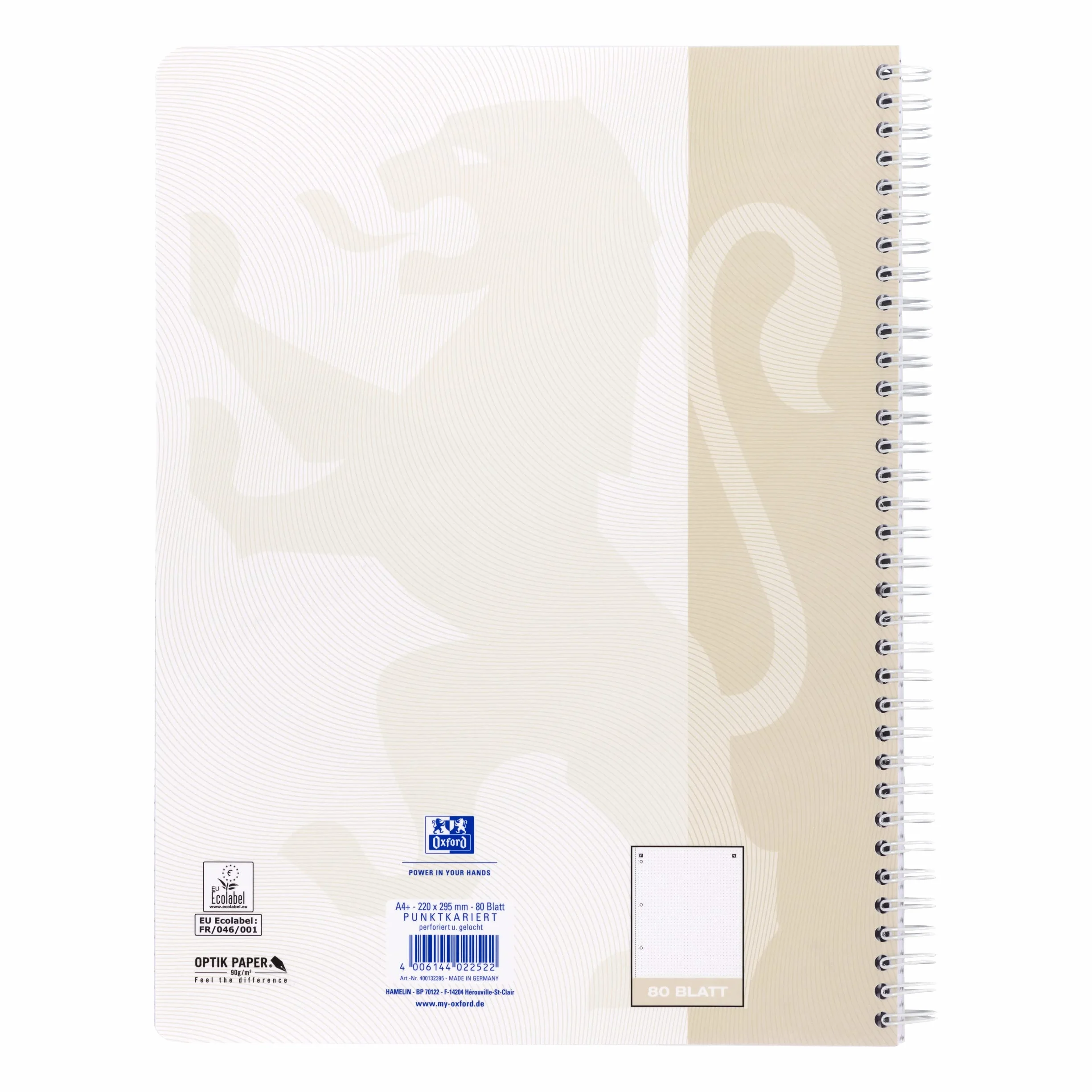 Oxford Bloc-notes Touch à pois gris clair A4 160 pages Lot de 3