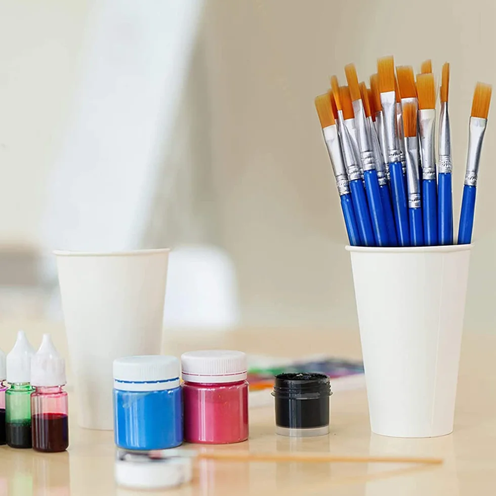 6 Pinceaux Plats WYAN pour Peinture Acrylique Huile Aquarelle Gouache Détails Fins
