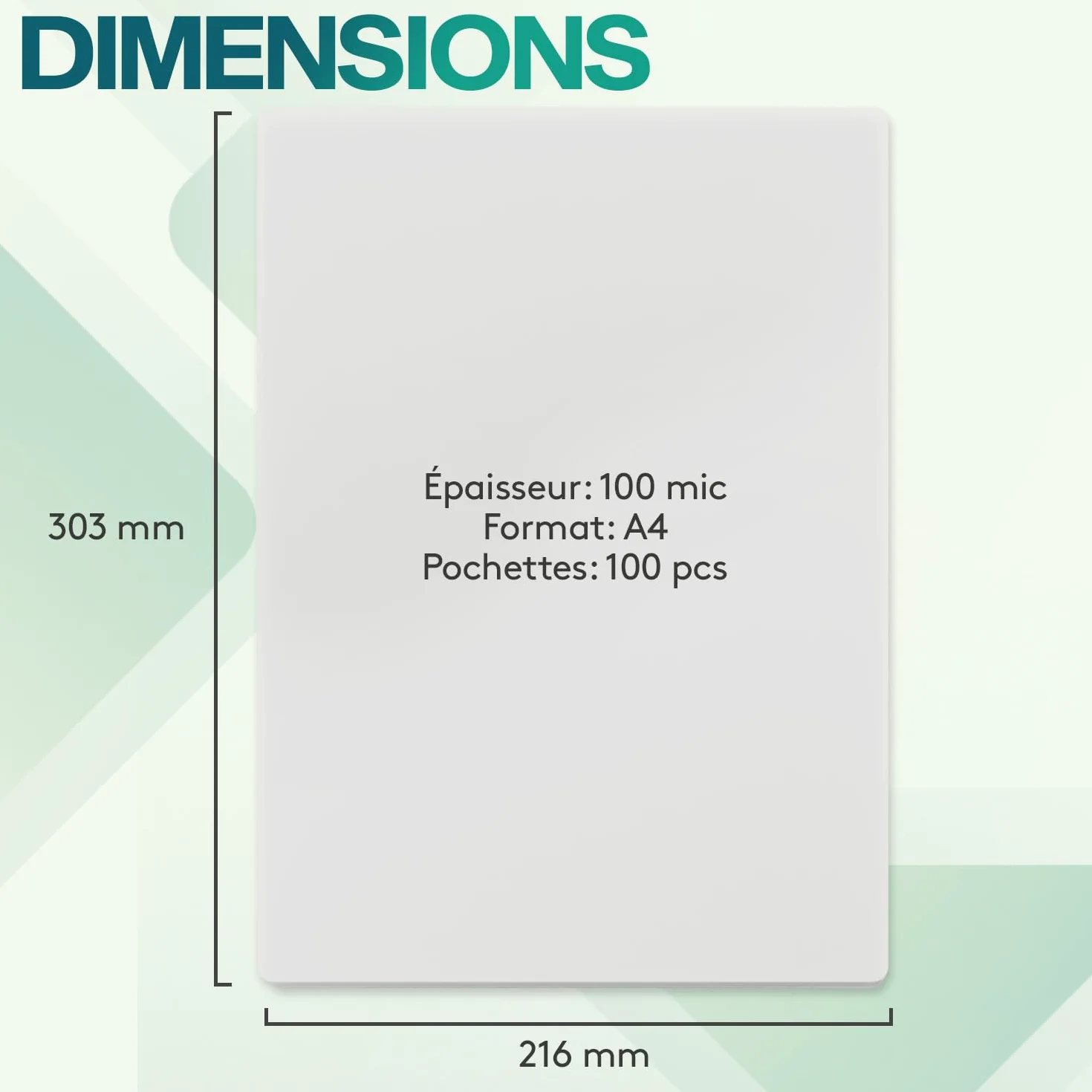 ACROPAQ Pochettes de plastification A4 mat 100 micron Anti-reflets Coins arrondis - Pack de 100