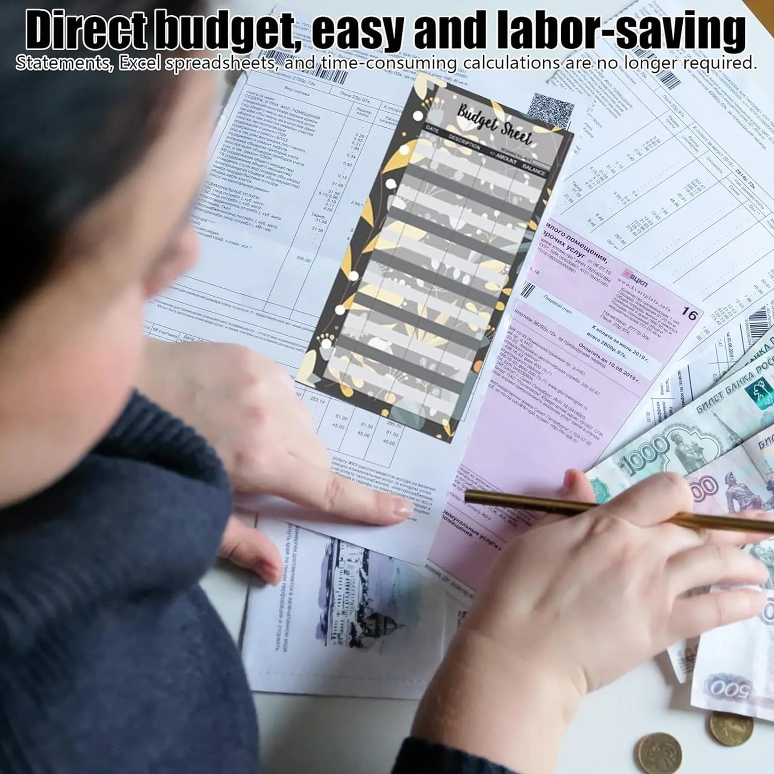 SURALIN 36PCS Accessoires de Planificateur Budgétaire Budget A6 Cartes de Résumé en Papier