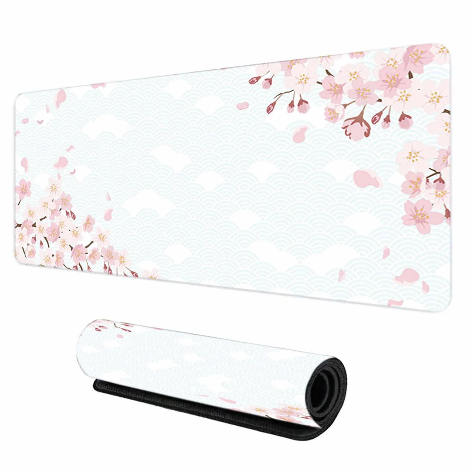 Tapis de Bureau Antidérapant 80×30cm Blanc Sous-Main Protection