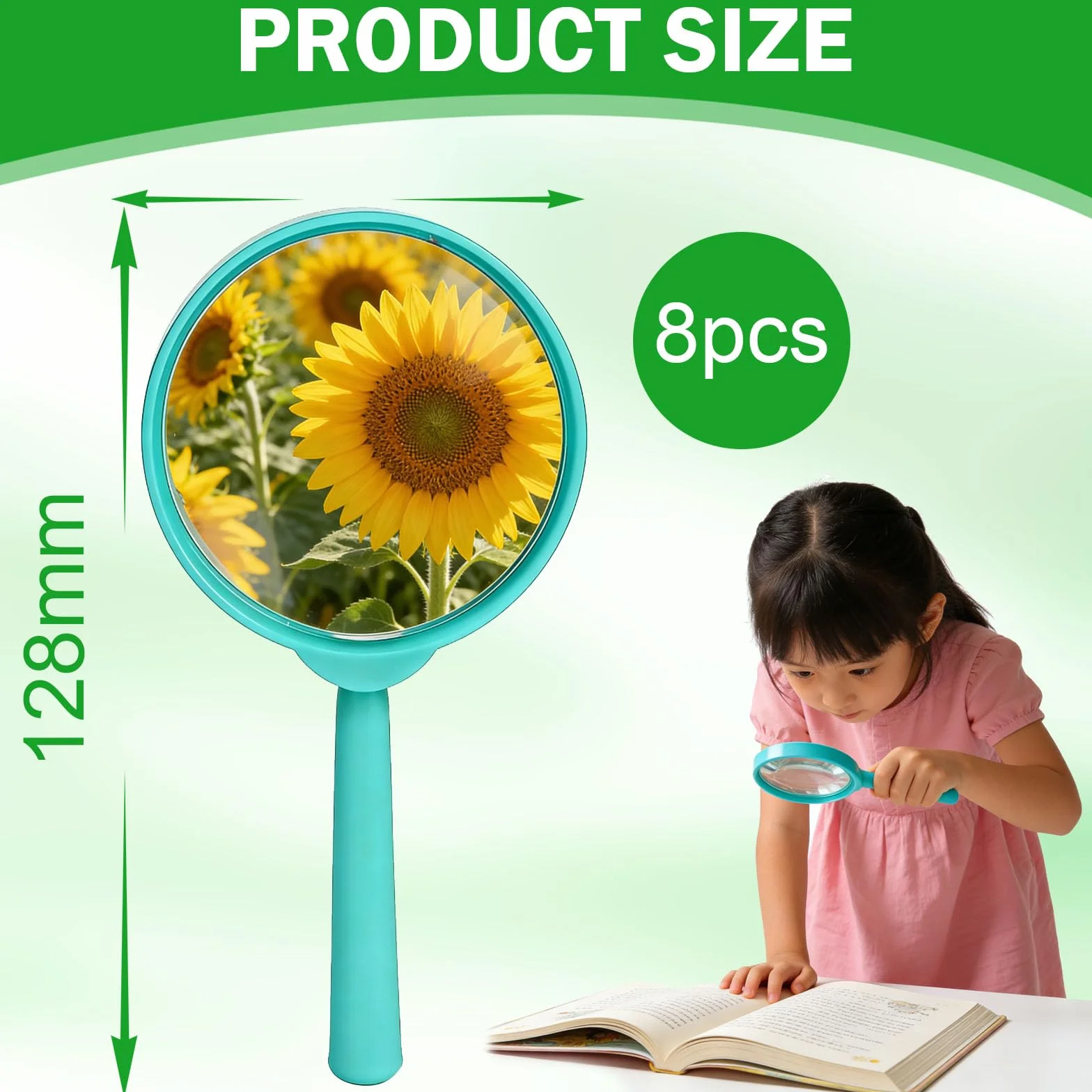 Lot de 8 Loupe pour Enfant Observer Insectes Plantes Cadeau Éducatif