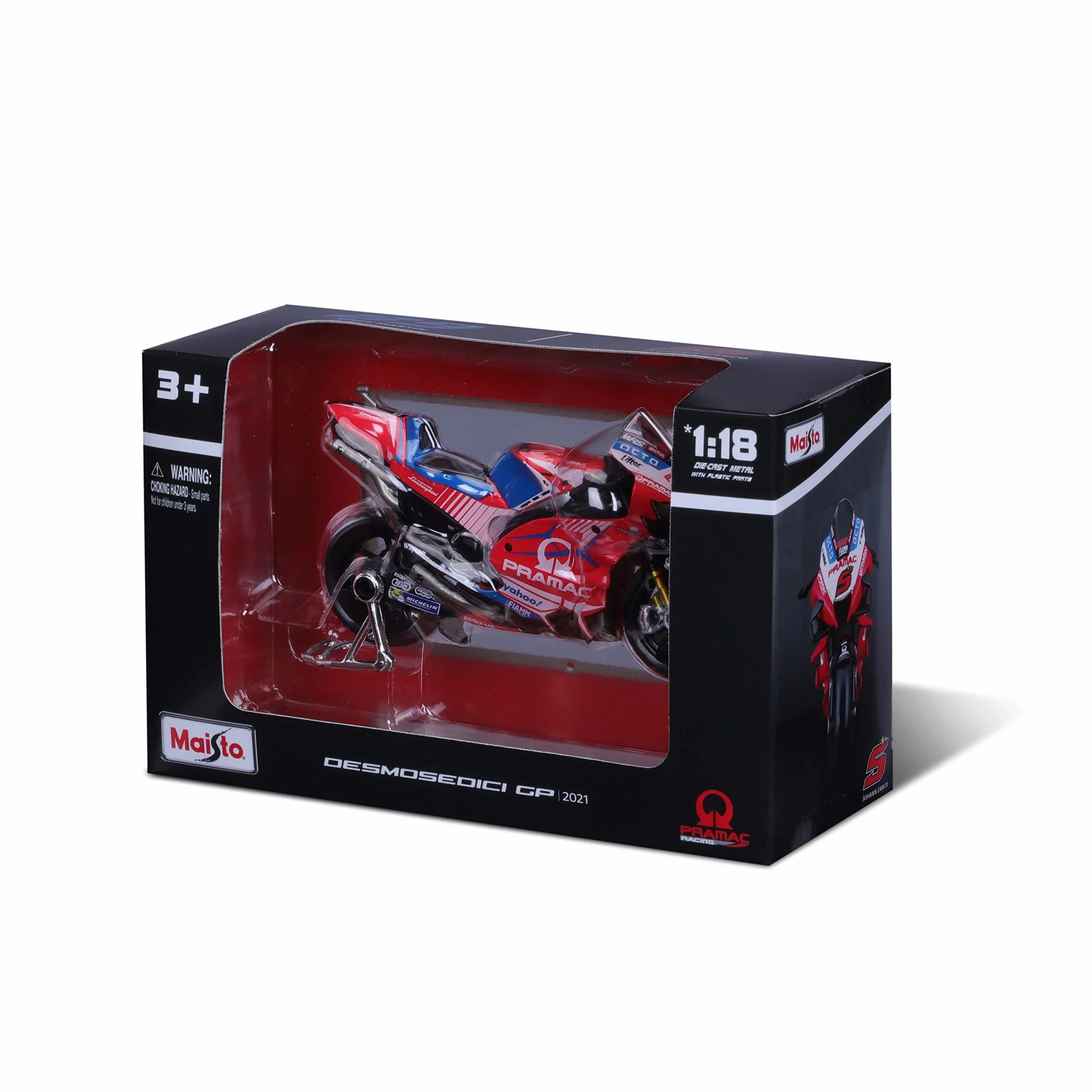 Maisto Moto Ducati Pramac #5 Johann Zarco Réplique miniature échelle 1/18 MotoGP Racing 2022