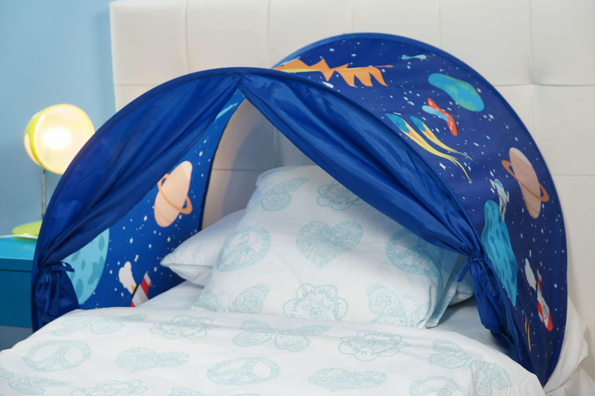 Starlyf Sleepfun Tent Pop Up tente pour lit d'enfant avec lumière de nuit bleue