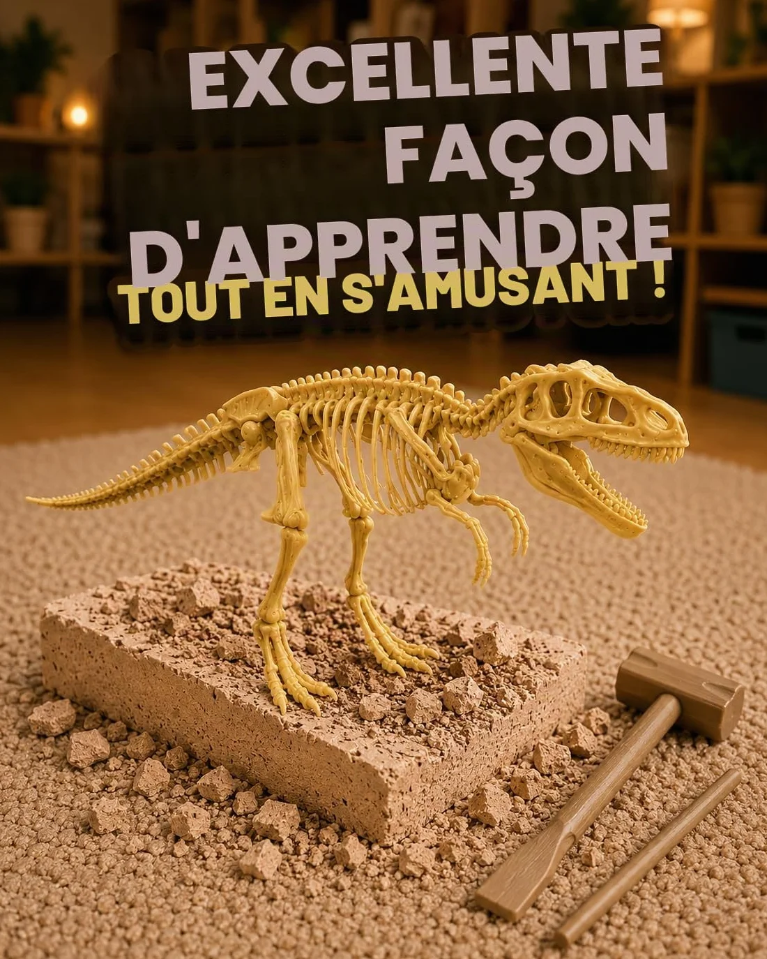 Science4you Dinosaure T-Rex Kit de Fouille pour Enfants +6 Ans - Excaver et Assembler Fossiles, Jeu d'Archéologie