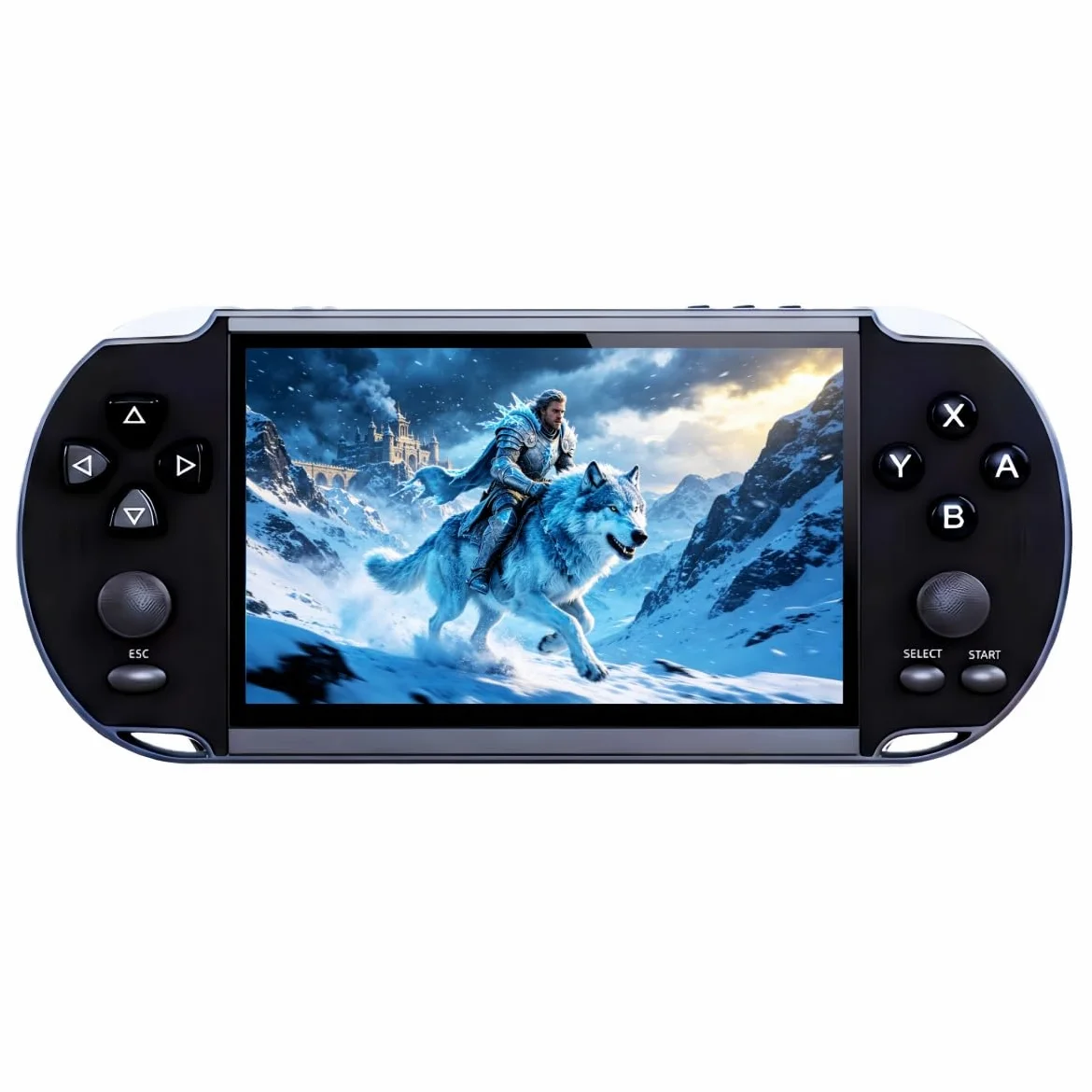 HLF Console de jeu vidéo multifonction de 12,9 cm intégrée 4000 jeux rétro portable Support d'arcade MAME Émulateur multiple jeux archivables MP3/4 E-Book hommes/enfants (Noir)