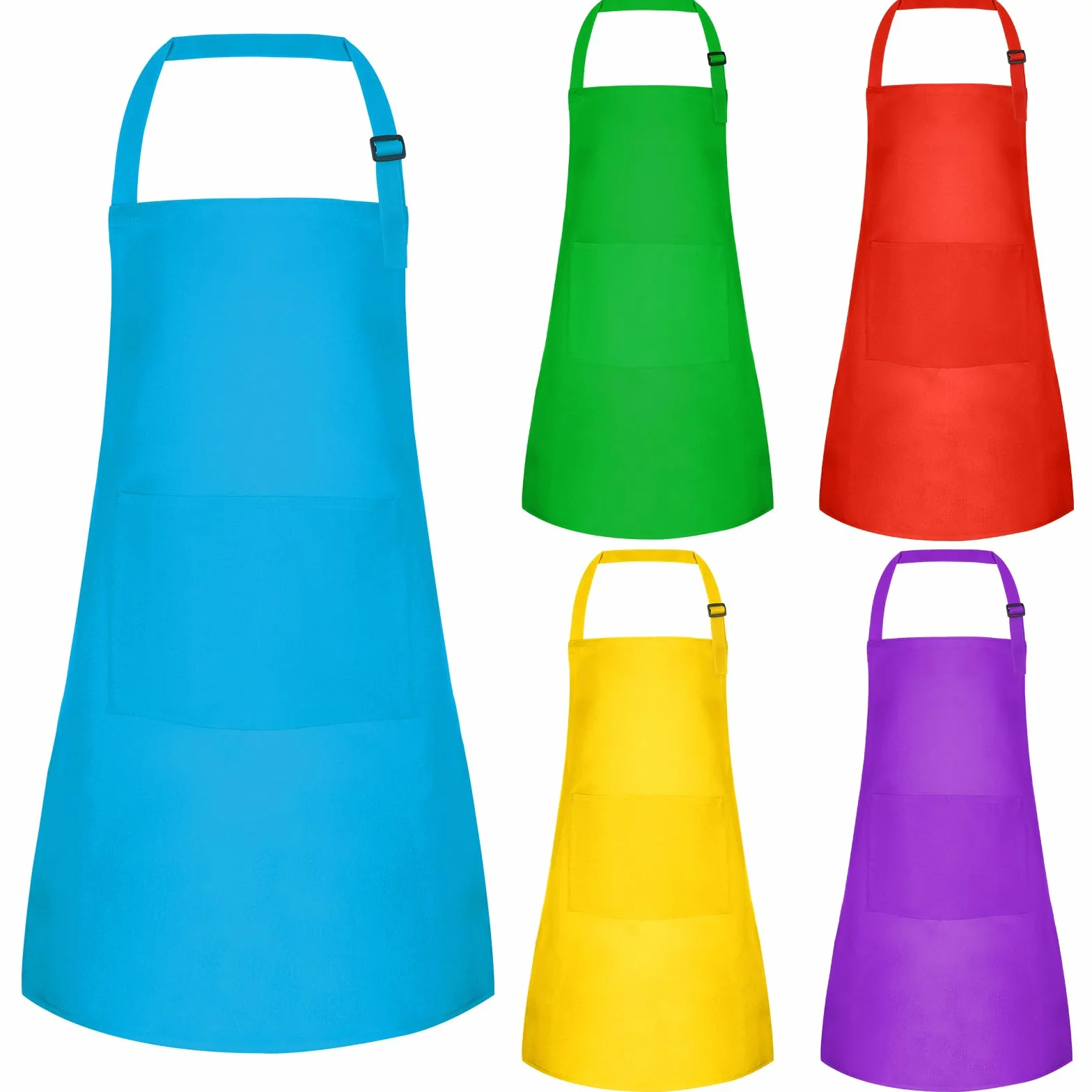 Tabliers de chef réglables pour enfants avec 2 poches - Lot de 5/10/20