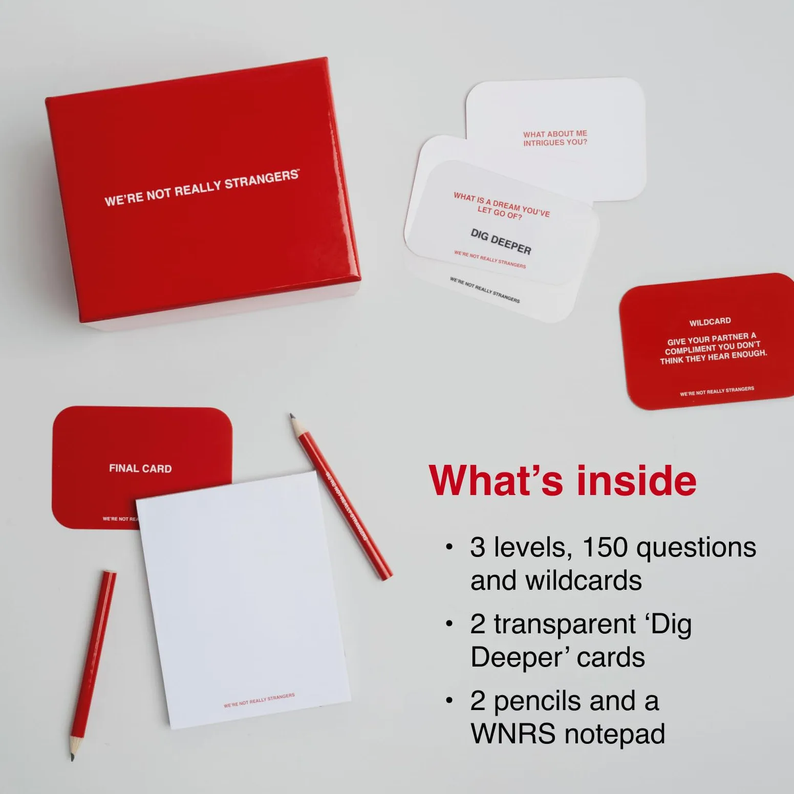 WE'RE NOT REALLY STRANGERS Jeu de cartes - un jeu de cartes interactif et brise-glace pour adultes (français non garanti)