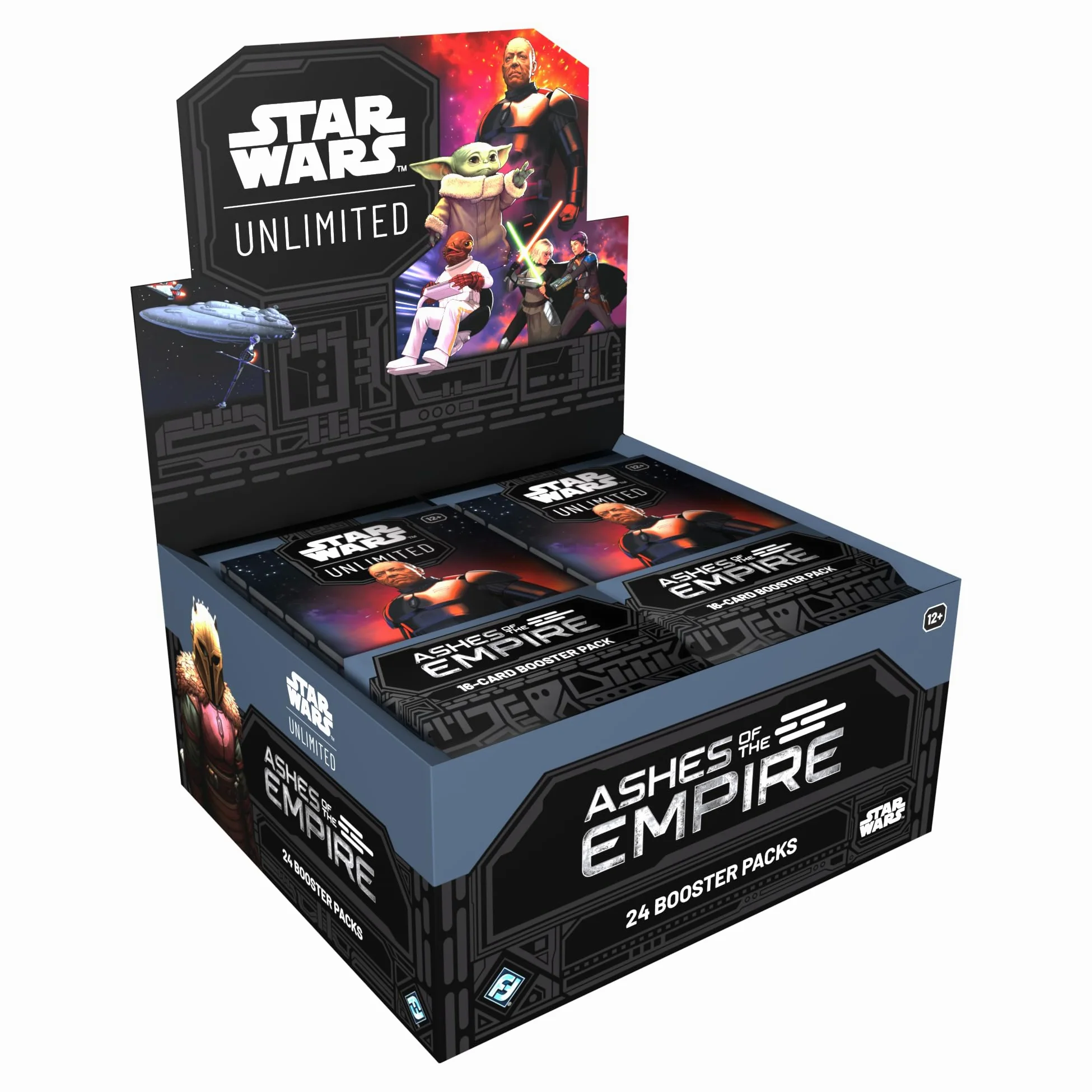 Asmodee - FFG - Star Wars : Unlimited Trading Card Game - Ashes of The Empire - Booster Display (24 boosterpacks) - JCC pour Enfants et Adultes, âge 12+, 2 Joueurs, 20 Minutes, Anglais