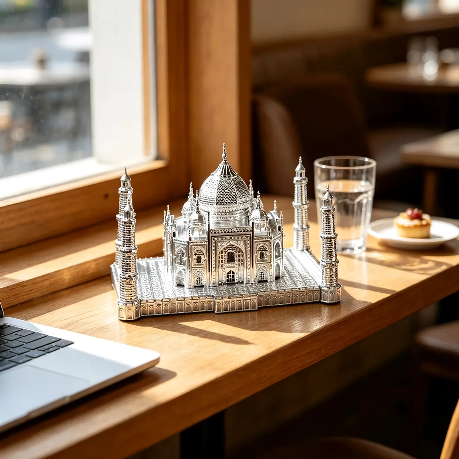 Larcele Kit Puzzle Métal 3D Taj Mahal dès 14 Ans JSPT-01 | Set de Construction Architecturale DIY, en Acier Inoxydable, Ornement Décoratif pour la Maison