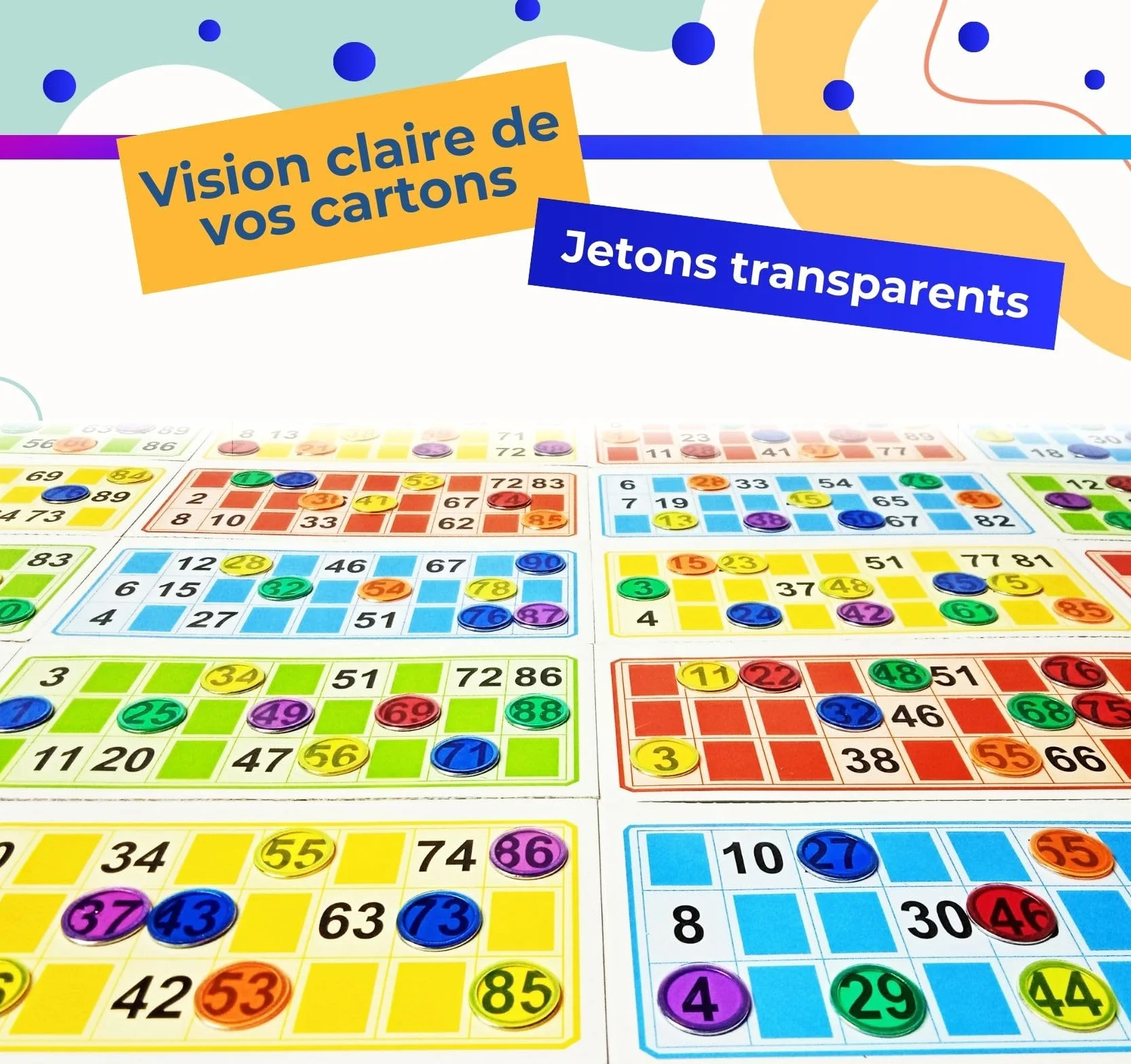 Bolibo JETON Loto magnétique - 100 Pions 17 mm - Couleur au Choix Bleu