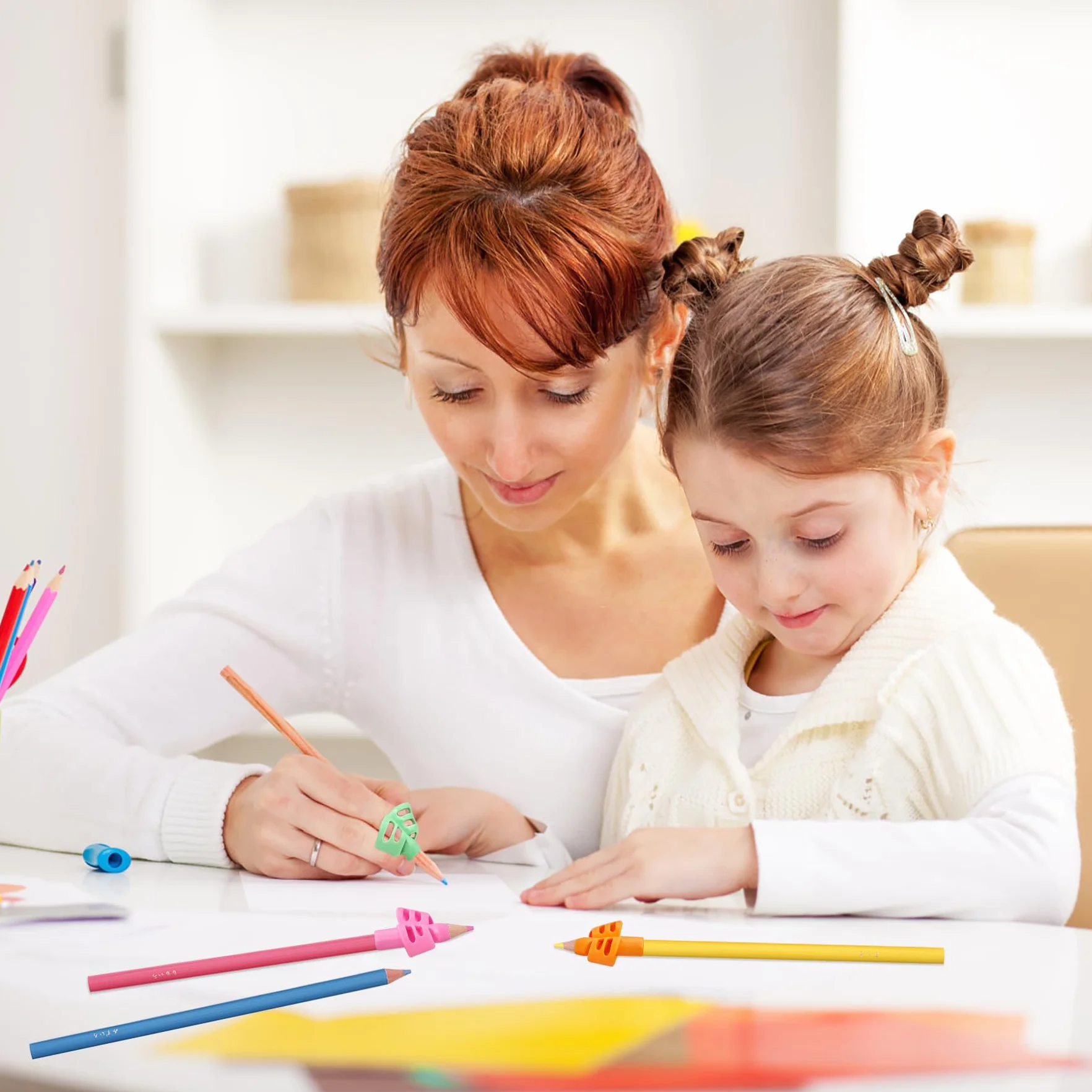 Lot de 20 poignées de crayon en silicone pour enfants, correction de posture