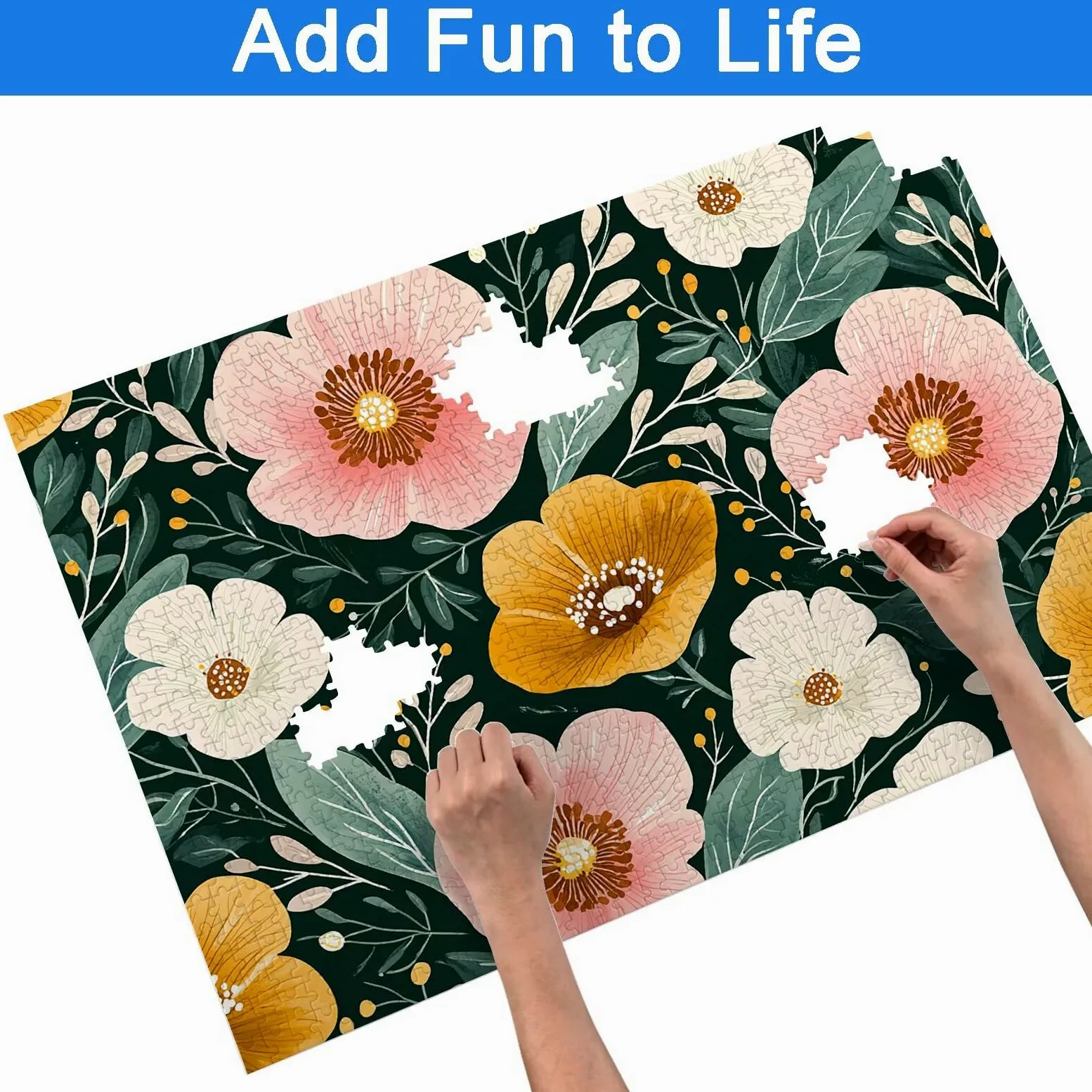 Puzzle 3000 Pièces Fleur, Puzzle 3000 Pièces Adultes/Enfants, Puzzles Bois avec Une Boîte d'emballage Exquise, Jeu Éducatif Puzzles Fleurs Sauvages, Decoration Maison, Cadeau Femme et Homme, -7163