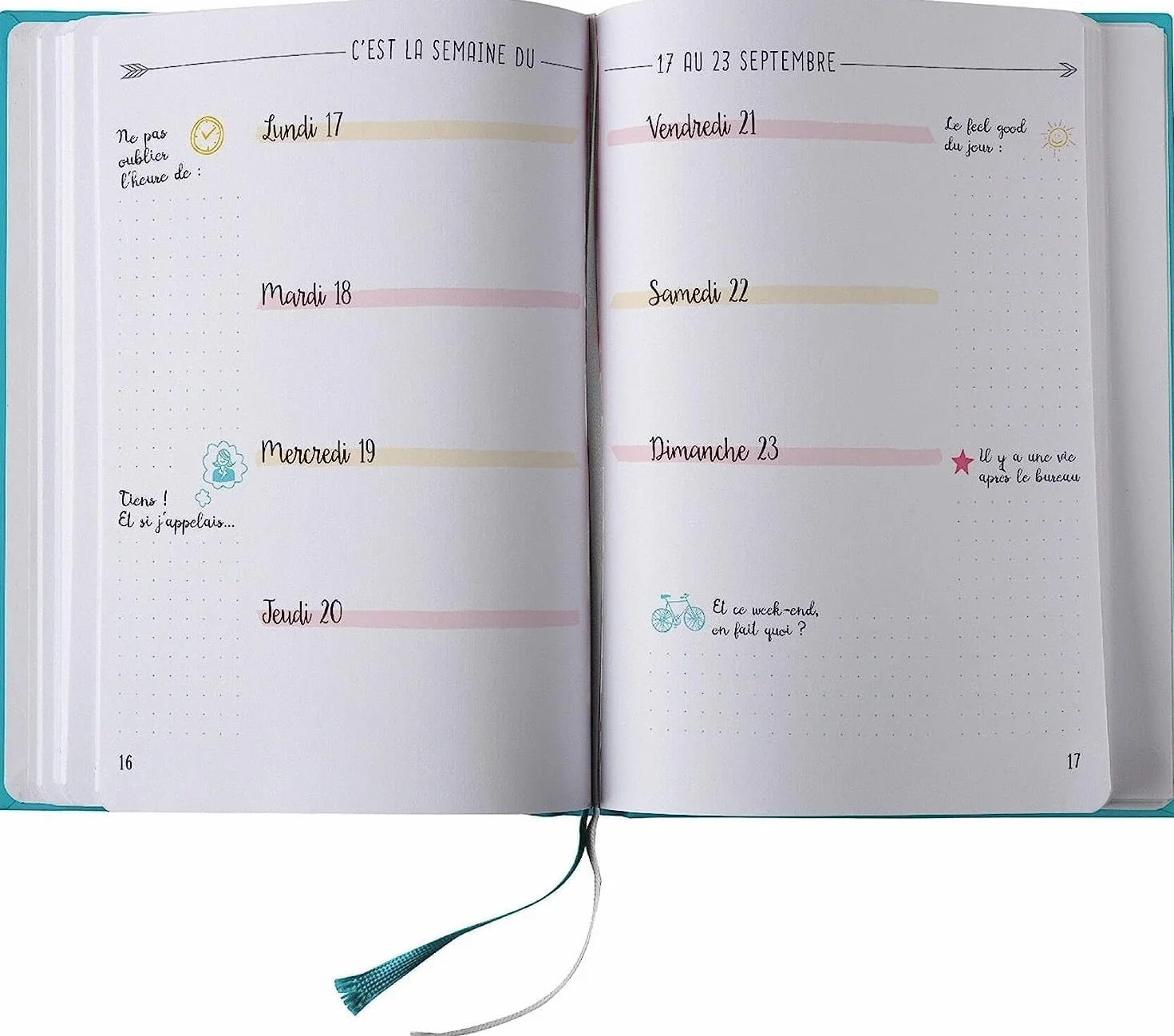 Agenda Semainier Oberthur Septembre 2026 Août 2027 A5 Bullet 15 x 21 cm Lavande