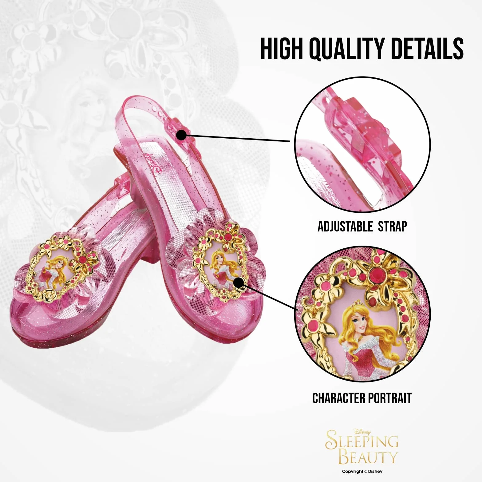 Disney Officiel Chaussures Princesse Fille Aurore Déguisement La Belle au Bois Dormant
