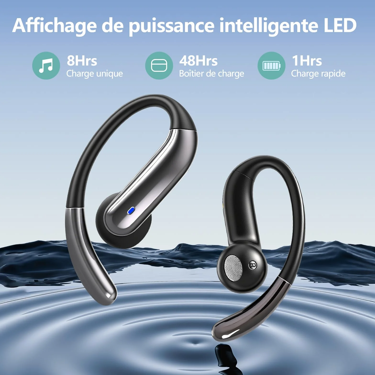 Casque Traducteur Intelligent 164 Langues 4 en 1 Ouvert 7 Modes Traduction Musique Sport Apprentissage Voyage