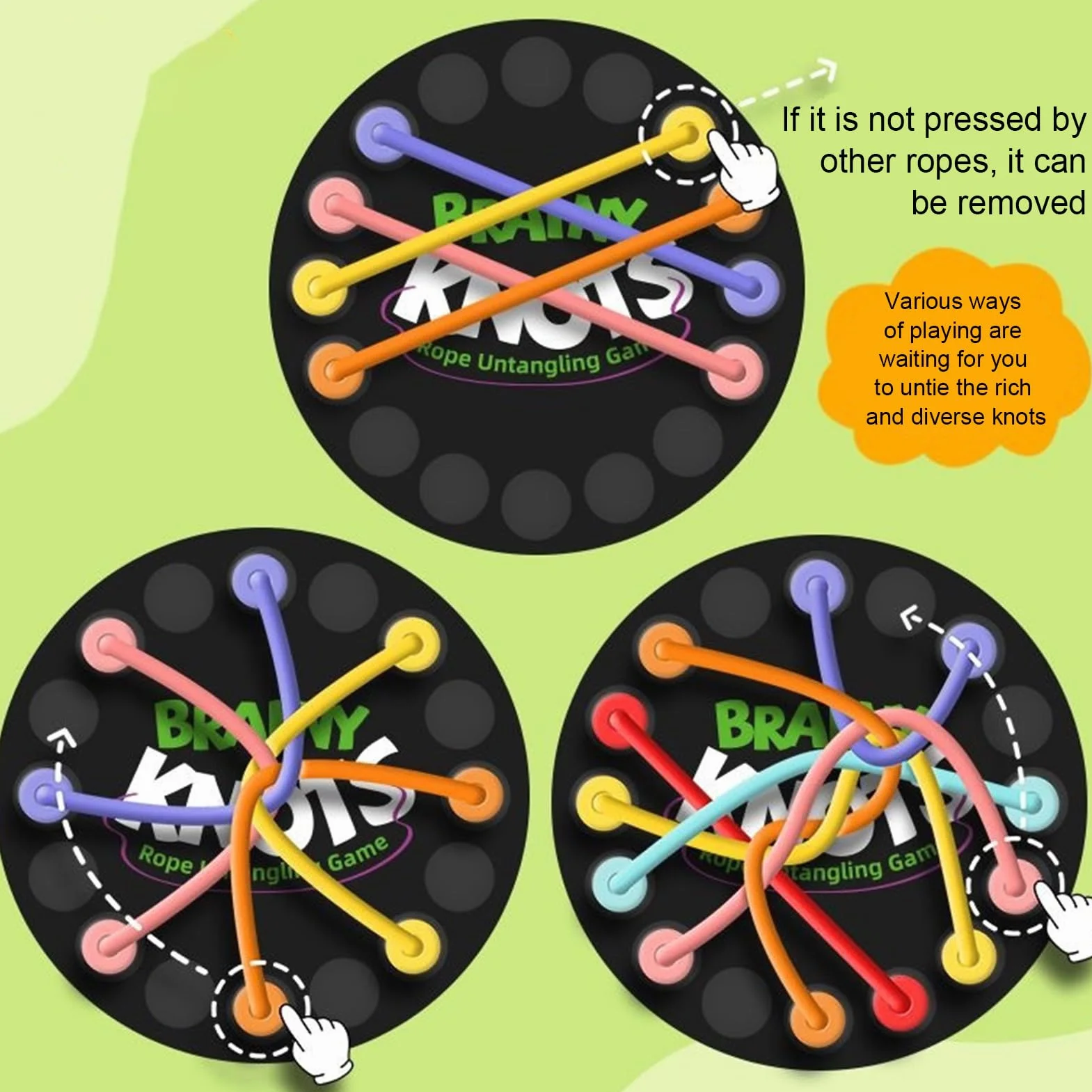 Brainy Knots Jeu De Puzzle De Corde, Stratégie Cérébrale À Cordes Torsadée, Jeux De Société De Puzzles Logiques