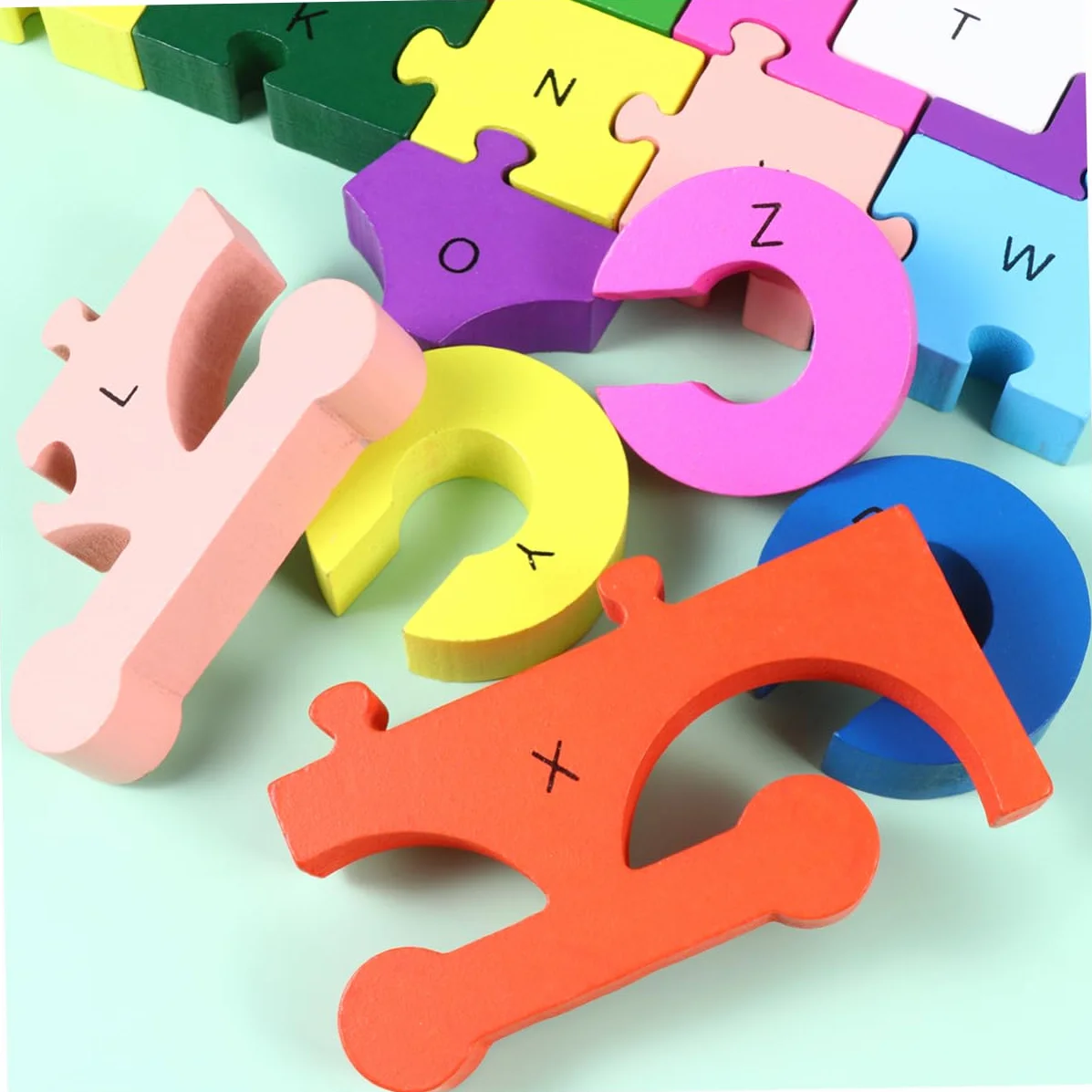 SUPVOX Puzzle Bois Alphabet Éducatif pour Enfant Cartoon Train