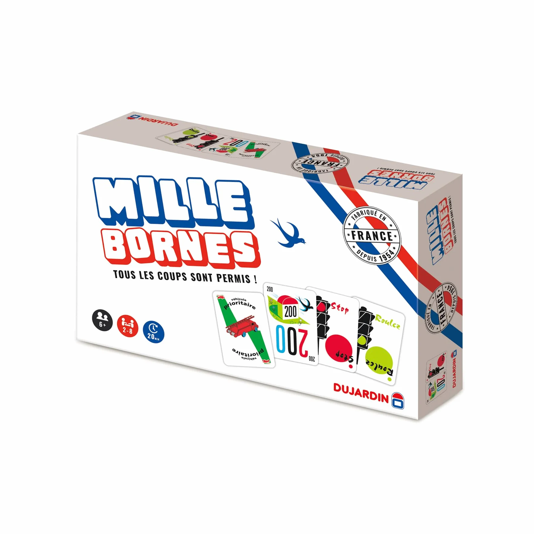 Dujardin Mille Bornes Le Grand Classique Jeu de société Cartes 2-8 Joueurs Dès 6 Ans
