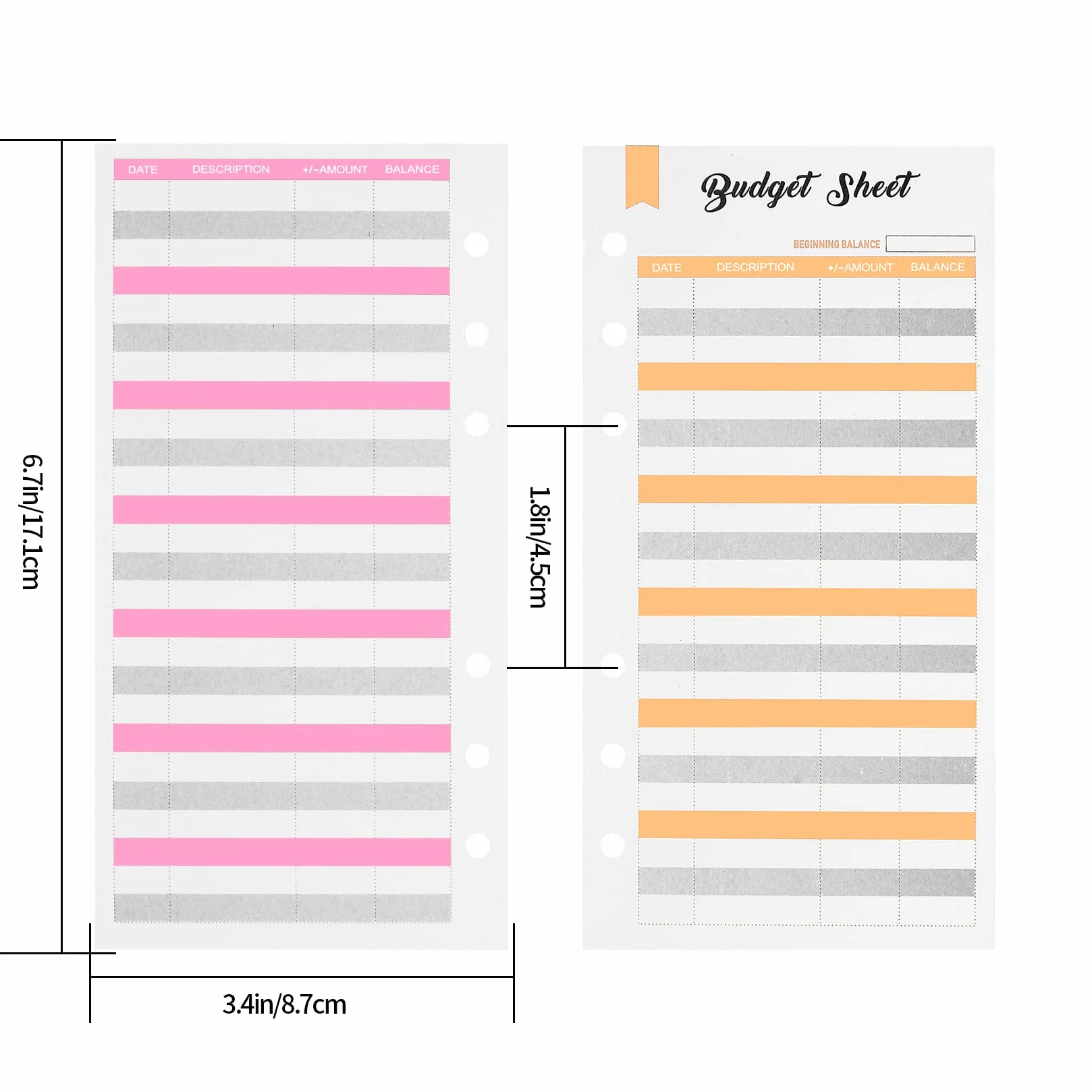 Feuilles de Budget A6 6 Trous, Recharges pour Organisateur de Budget, Accessoires de Bureau Maison École