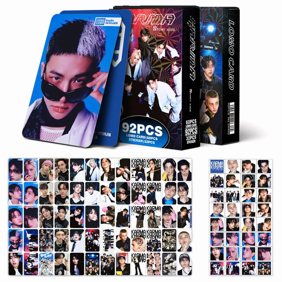 Stray Kids Karma Lot de 60 Photocards Lomo 32 Autocollants SKZ