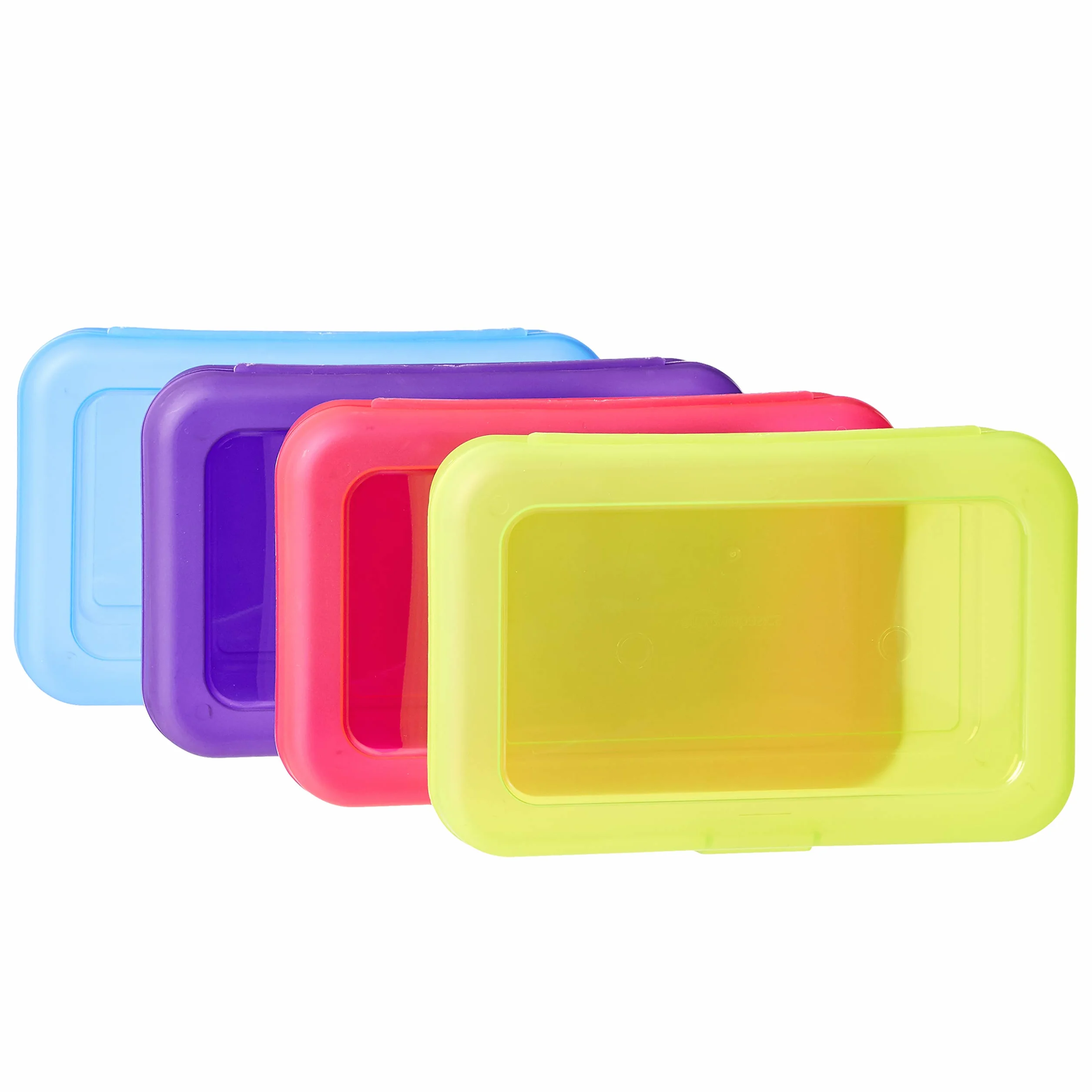 Amazon Basics Boîtes à crayons 4 pièces Multicolore
