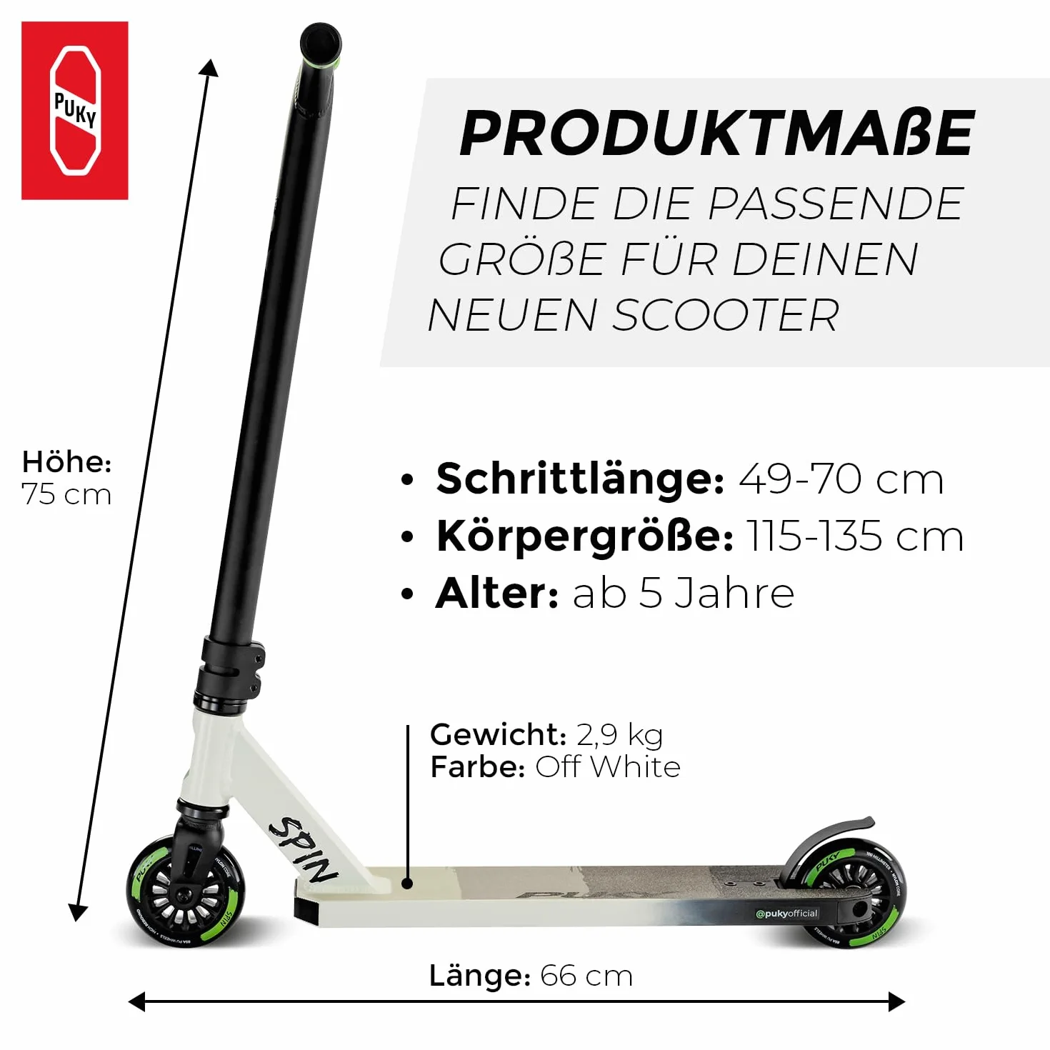 Trottinette à poussée aluminium guidon réglable roues 10 cm noir vert