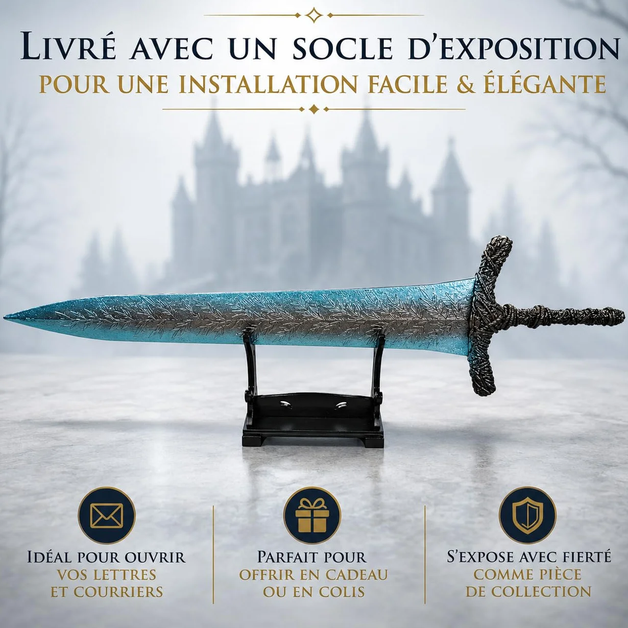 Elden Ring Dark Moon Greatsword XL Ouvre-lettre Support Cadeau Fan Collectionneur
