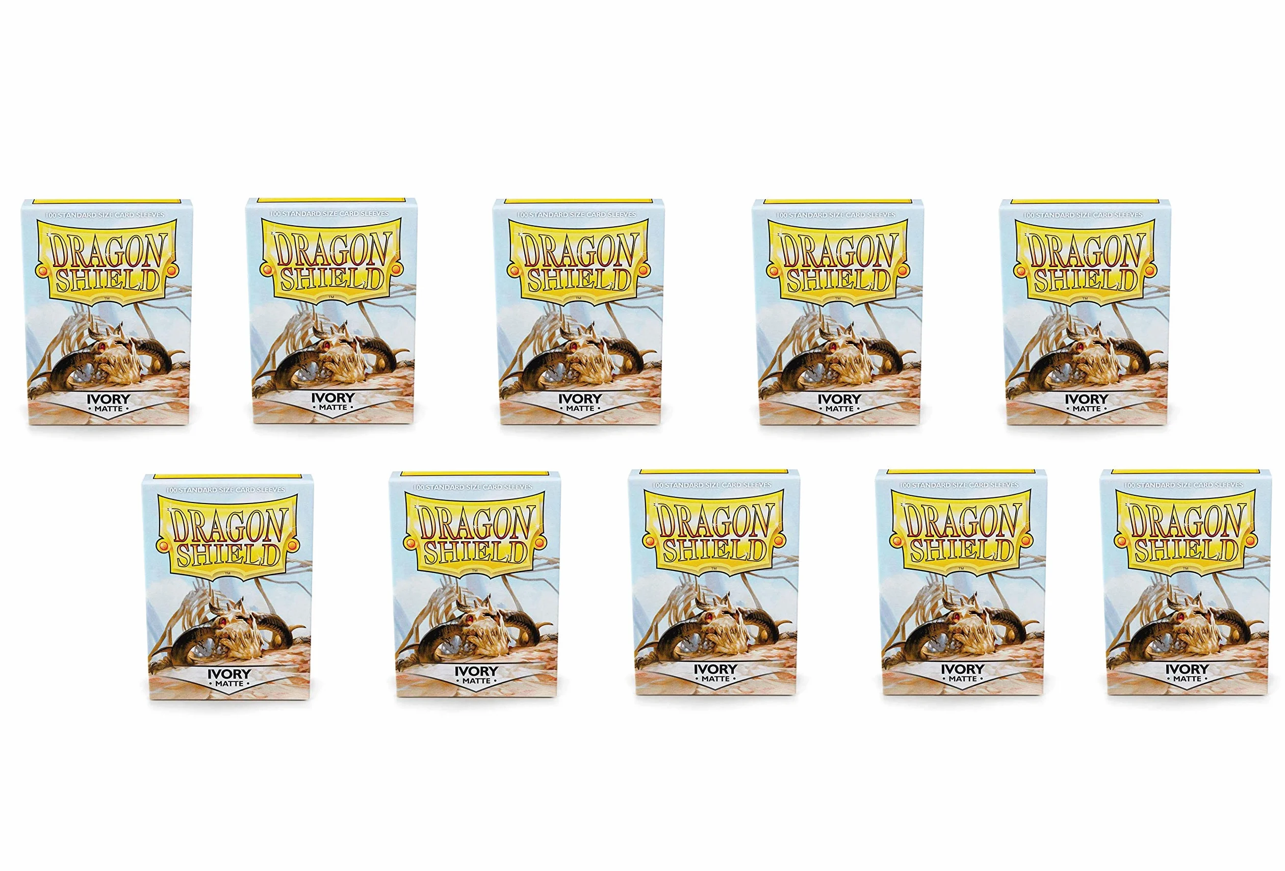 Dragon Shield Lot de 10 pochettes pour cartes Ivoire mat Taille standard 100 ct