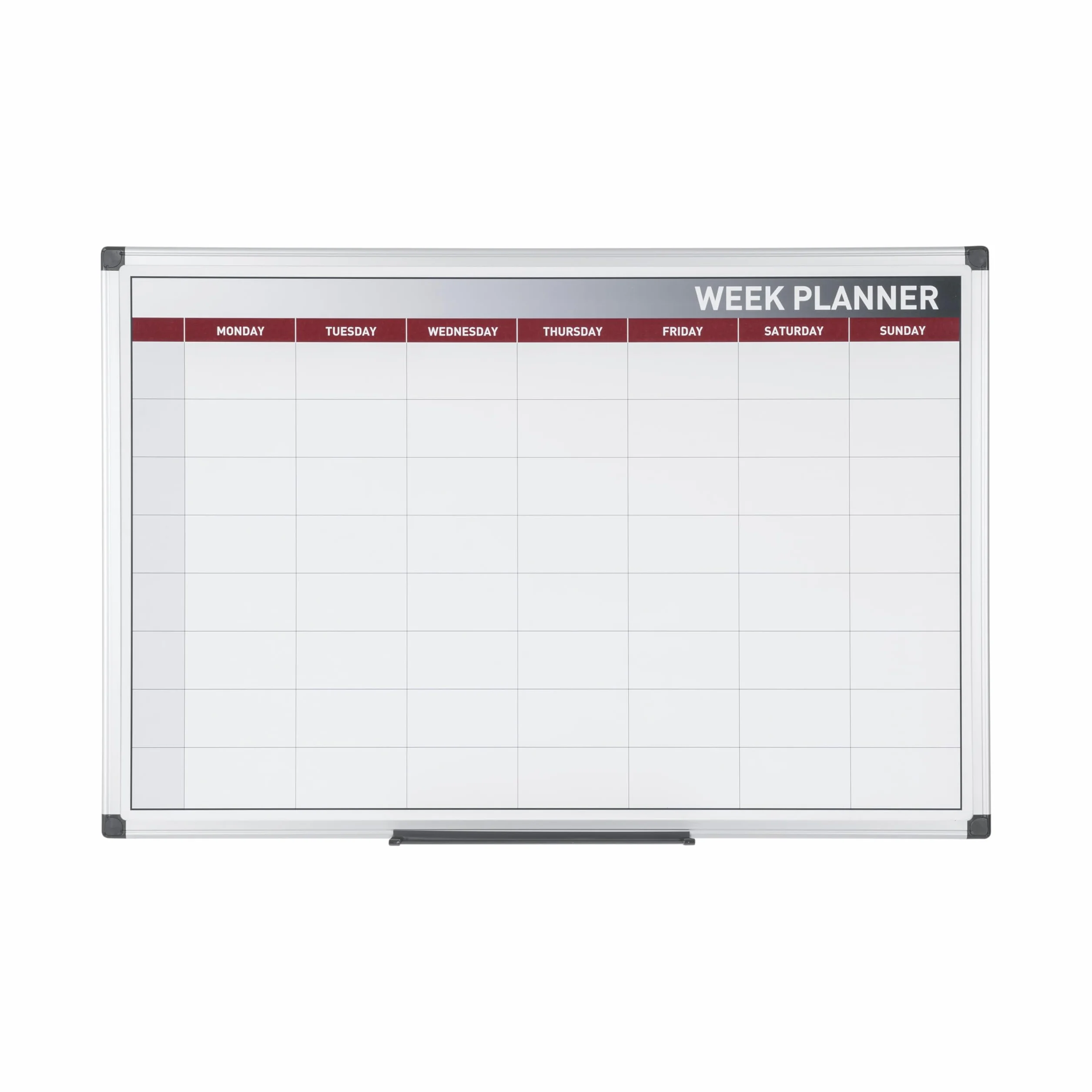 Bi-Office Planificateur Semaine magnétique cadre aluminium 60 x 45 cm