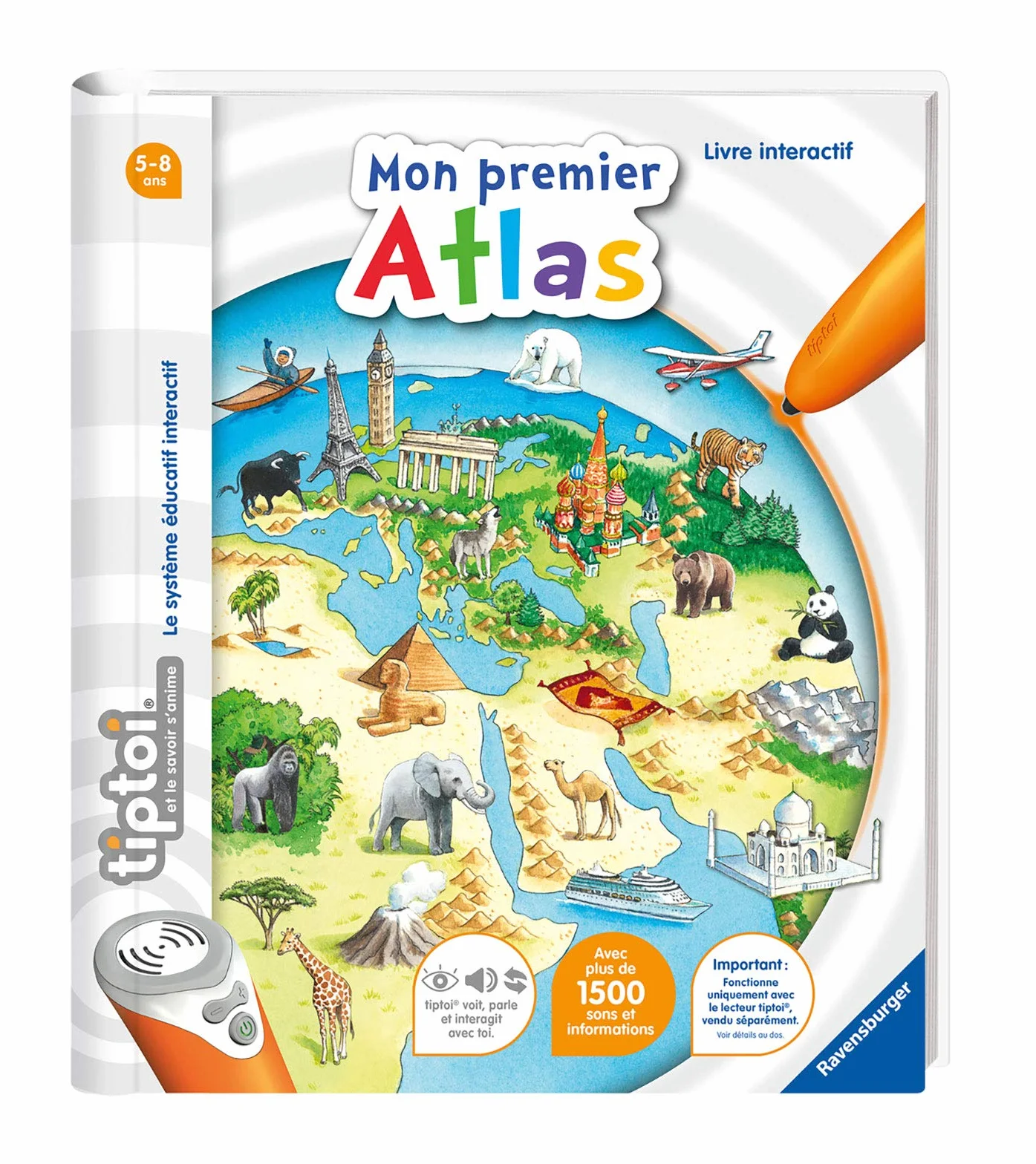 Ravensburger tiptoi® Livre interactif Mon premier Atlas dès 4 ans