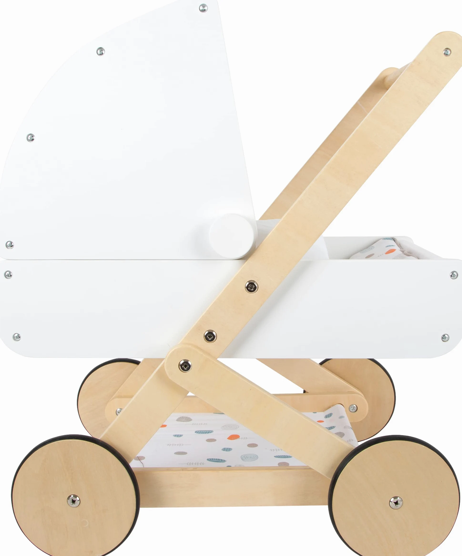 Small Foot- Landeau Haute qualité, à partir Landau Little Button en Bois, Poussette de poupée multifonctionnelle, dès 3 Ans, 11914, Multicolor