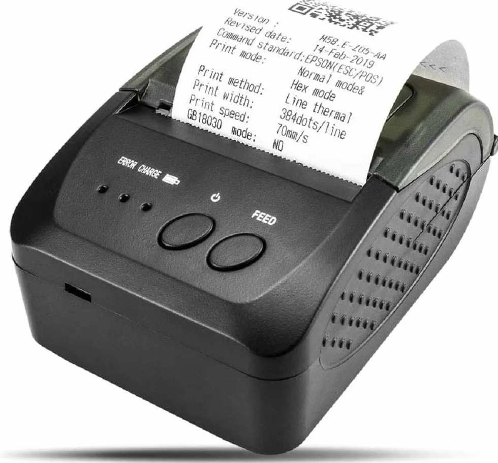 NETUM Imprimante Thermique sans Fil Bluetooth 58 mm Portable POS USB pour Factures Restaurants Android PC Windows