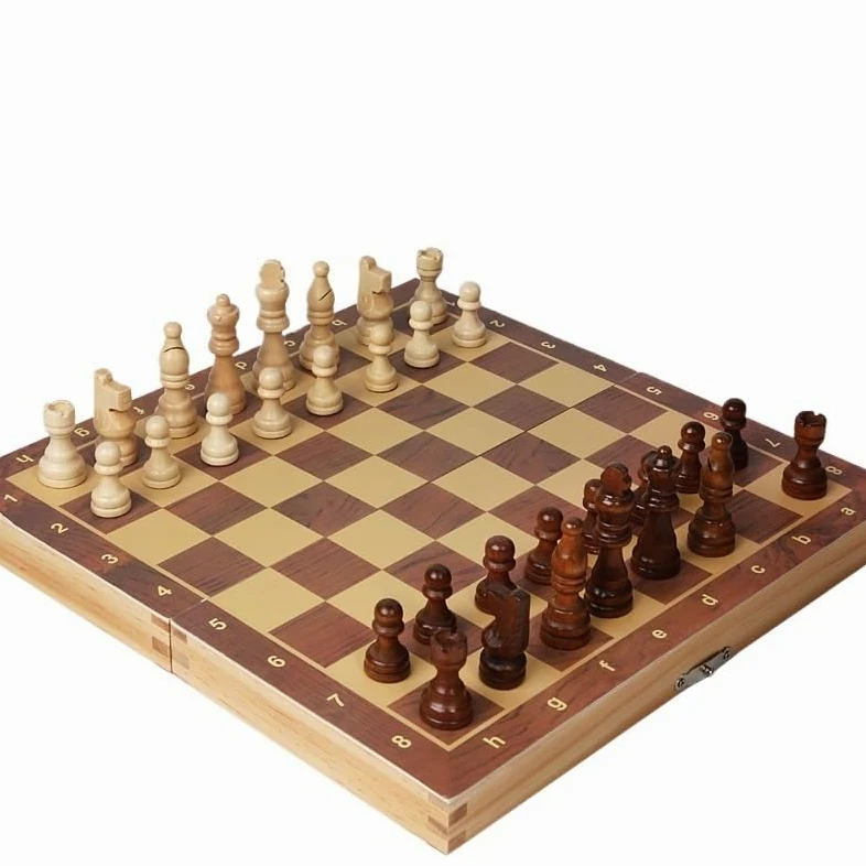 echiquier Jeu de société Classique en Bois 3 en 1: échecs, Dames, Backgammon, for Les Voyages en Famille. Jeu de société Pliable en Bois for Enfants et Adultes. echecs Jeu(39 * 39cm)