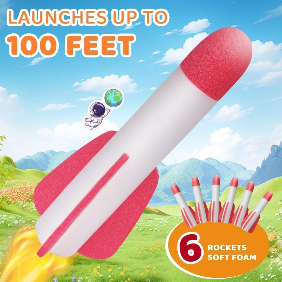 Lanceur de fusée en mousse pour enfants 3-12 ans jouet d'extérieur