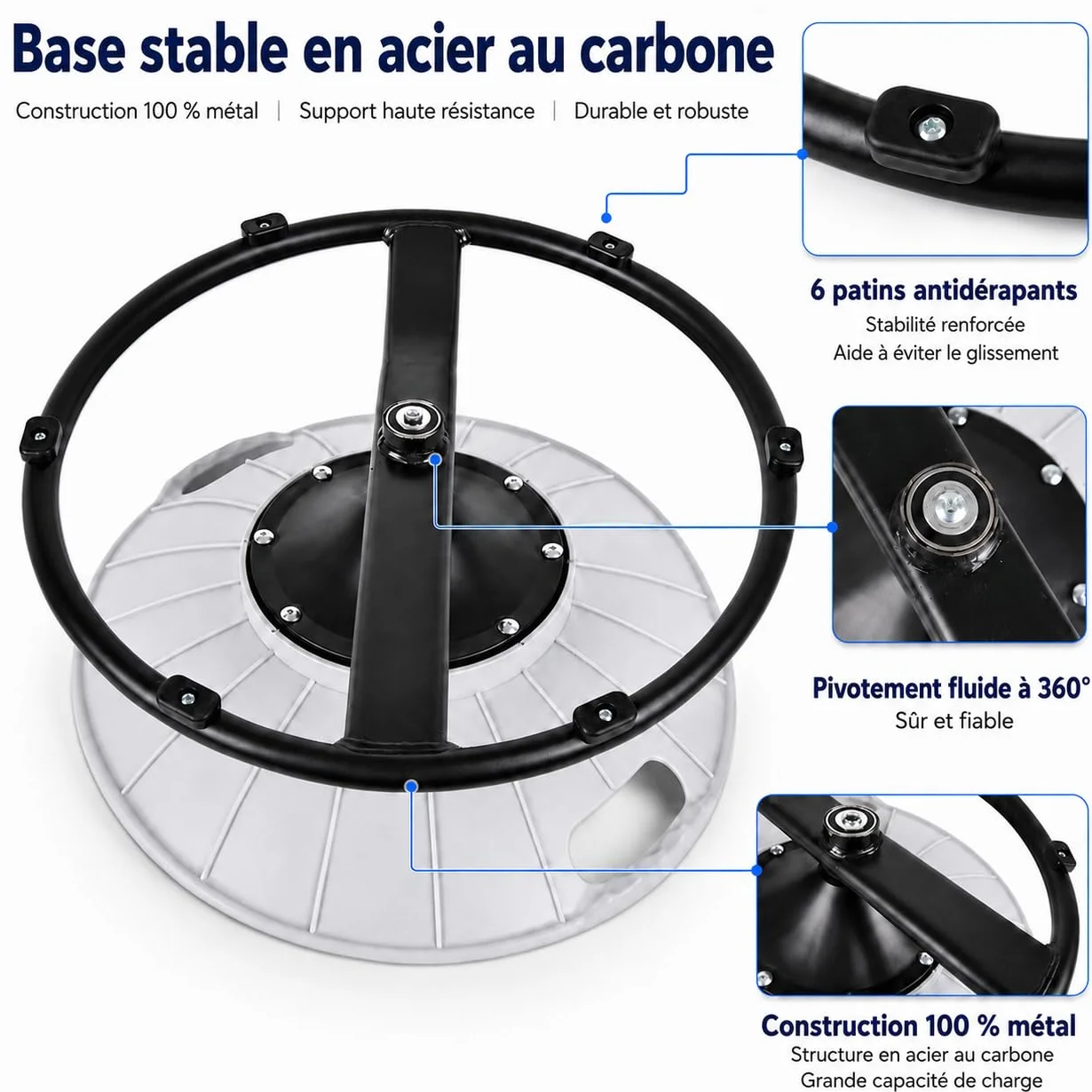 TopHomer Chaise d'équilibre rotative pour enfants – Siège pivotant 360° autisme TDAH, soulagement mal des transports, poignées sécurité base stable