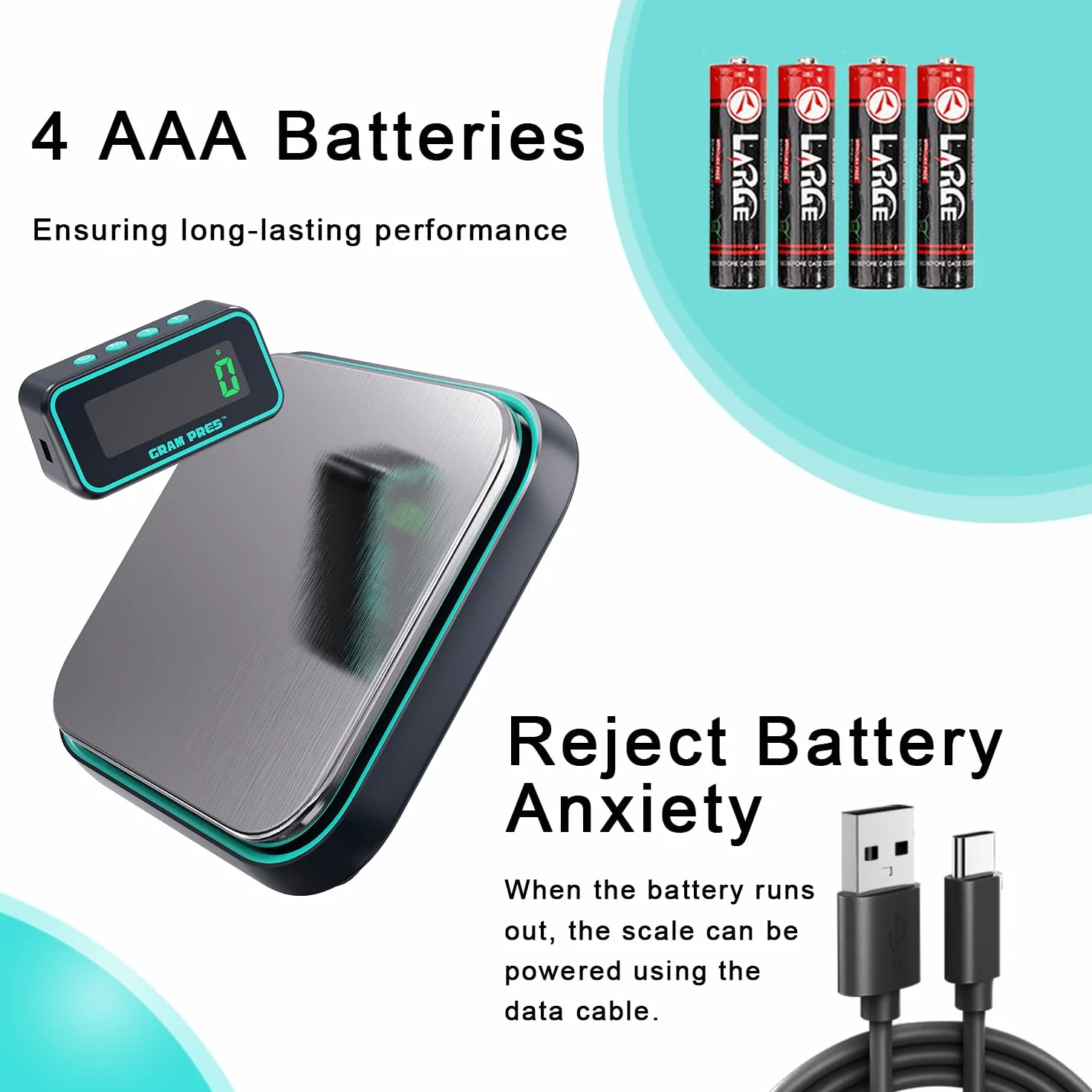 GRAM PRES Balance d'expédition numérique 86 lbs/0,1 oz - Balance postale de haute précision avec hold/tara/affichage LCD séparé, acier inoxydable