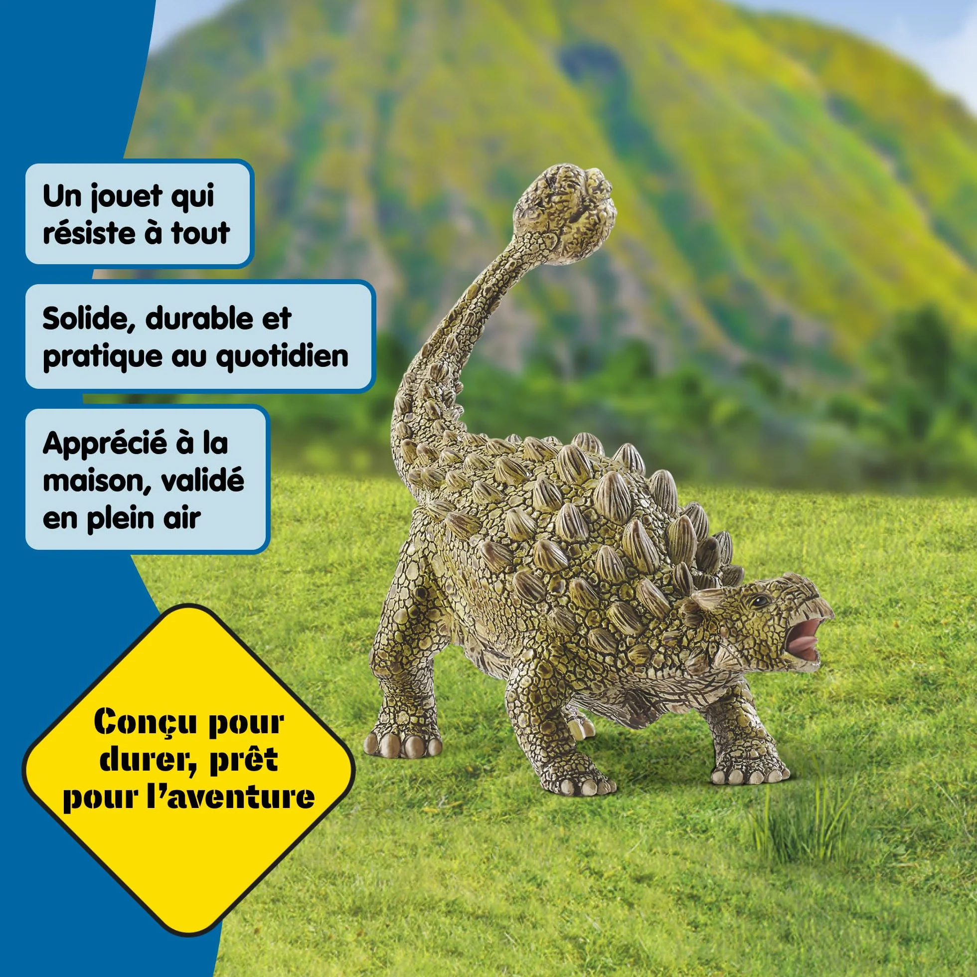 Schleich Dinosaure Ankylosaure 15023 Jouet Fidèle aux Détails Collectionner 14x7x11 cm