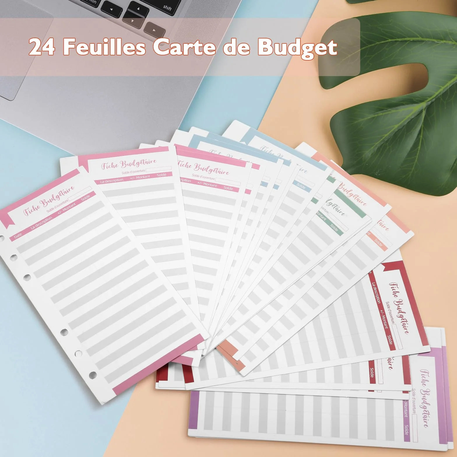 Kesote Enveloppe Budget Français Classeur Budget Planner Carnet Argent 14 Budgets 24 Feuilles 3 Autocollants 54 Étiquettes 1 Stylo A6 Rose