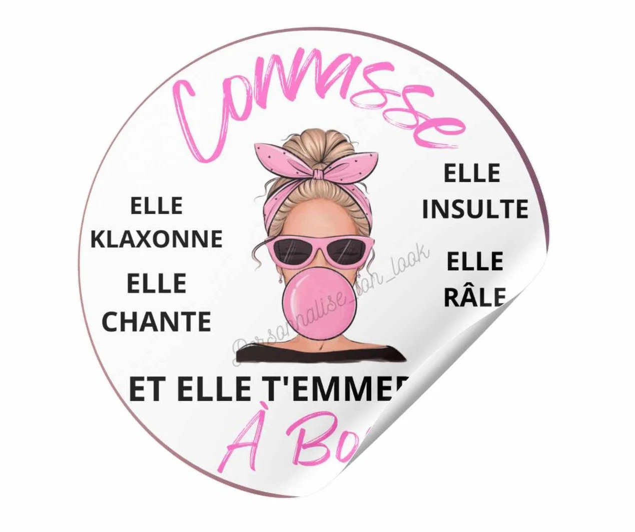 Autocollant de Voiture Humoristique Connasse à Bord Sticker Drôle pour Véhicule Blonde