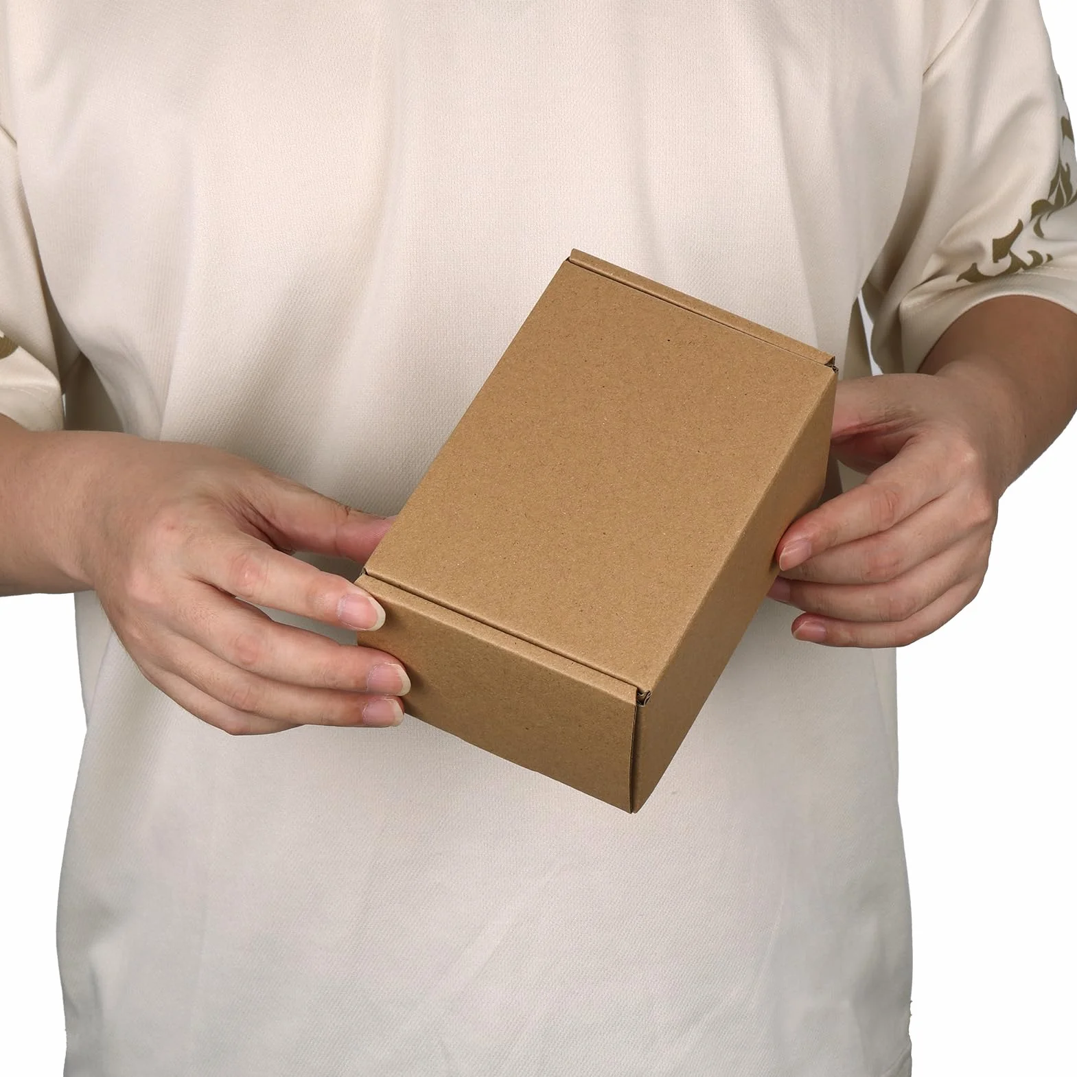 HORLIMER Lot de 6 Petites Boîtes Carton d'Expédition 15,3x10,2x7,7cm, Boîtes Postales Pliables Marron