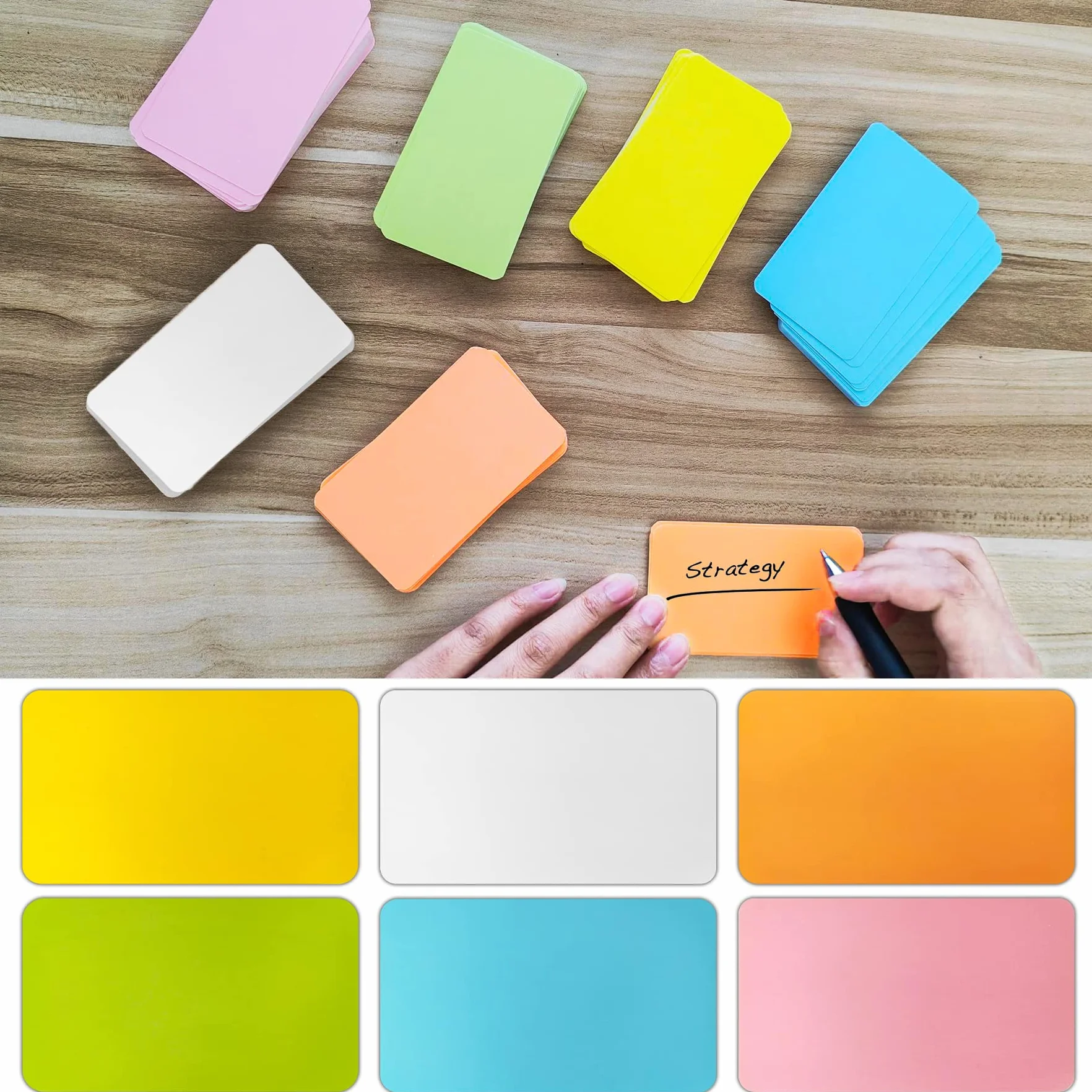 Lot de 200 cartes vierges en papier kraft 6 couleurs cartes de visite mémoire