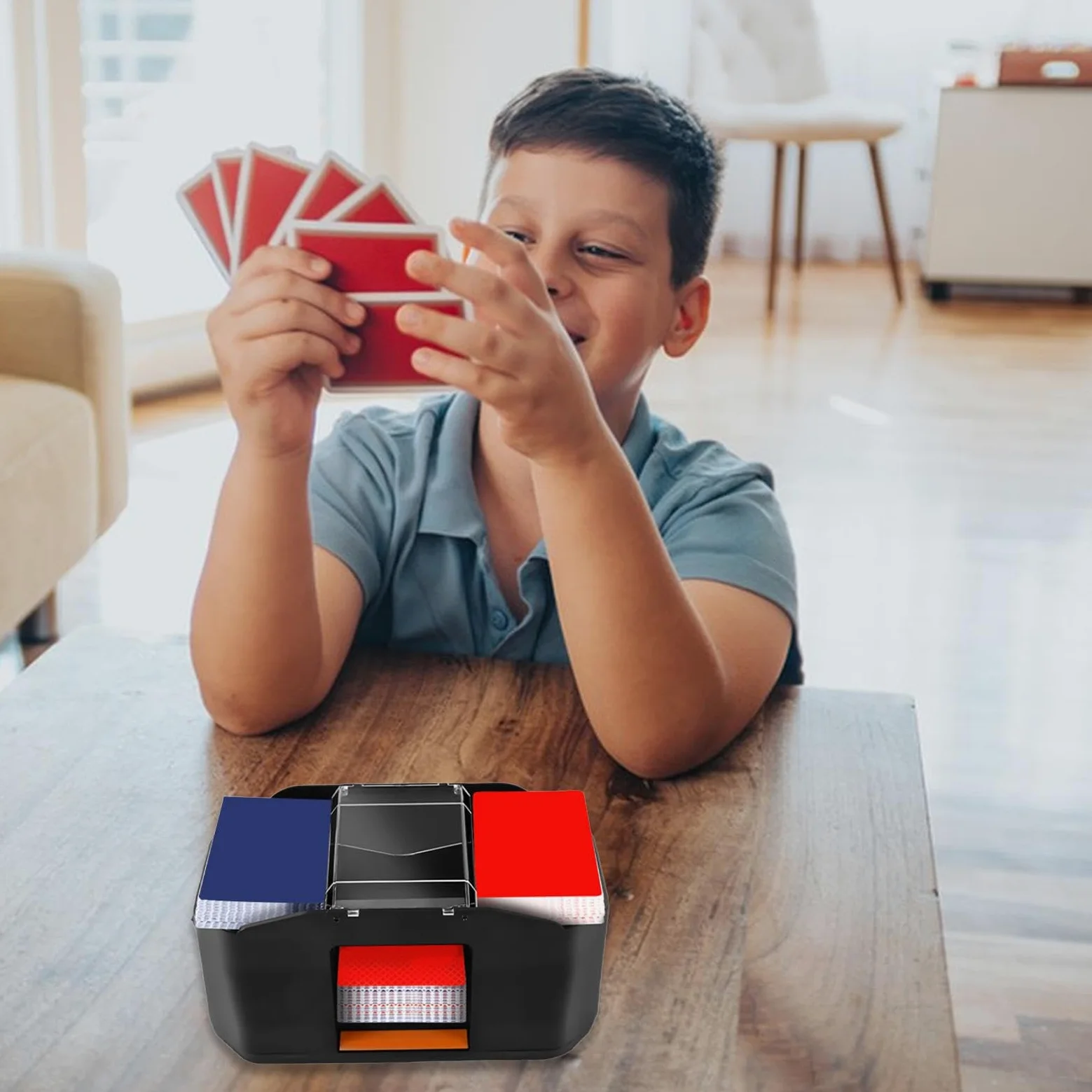 Mélangeur Automatique de Cartes – Concessionnaire de Cartes à Piles | mélangeur de cartes électrique | Mélangeur de cartes électrique avec chargement USB à faible bruit, mélangeur de cartes élect