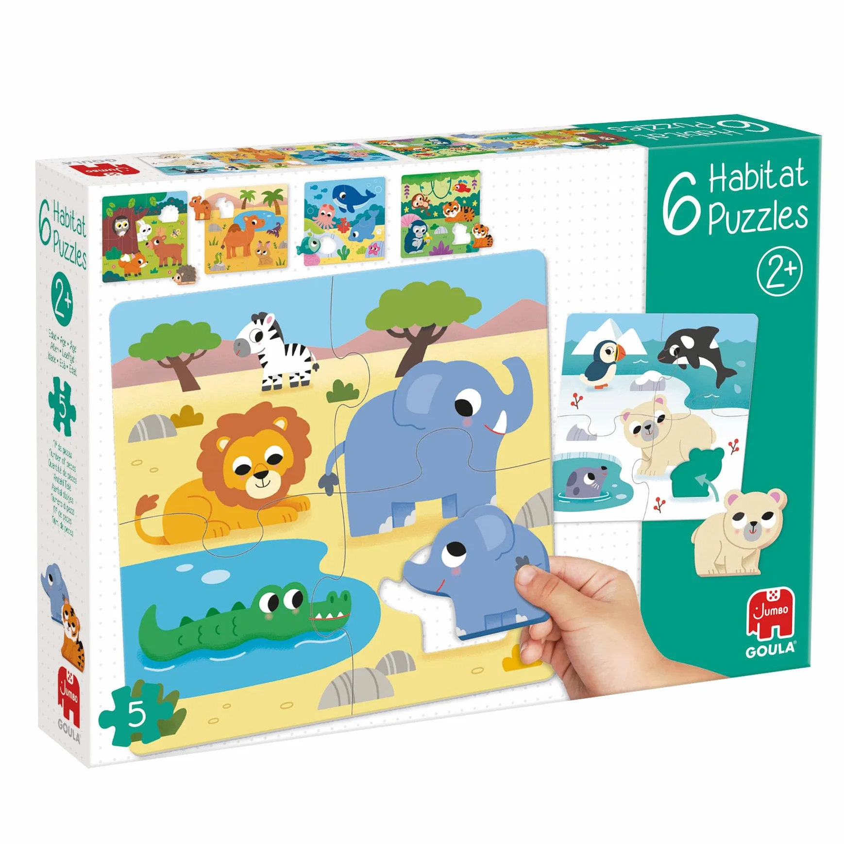 Goula 6 Habitat Puzzles Éducatifs en Bois pour Enfants dès 2 Ans