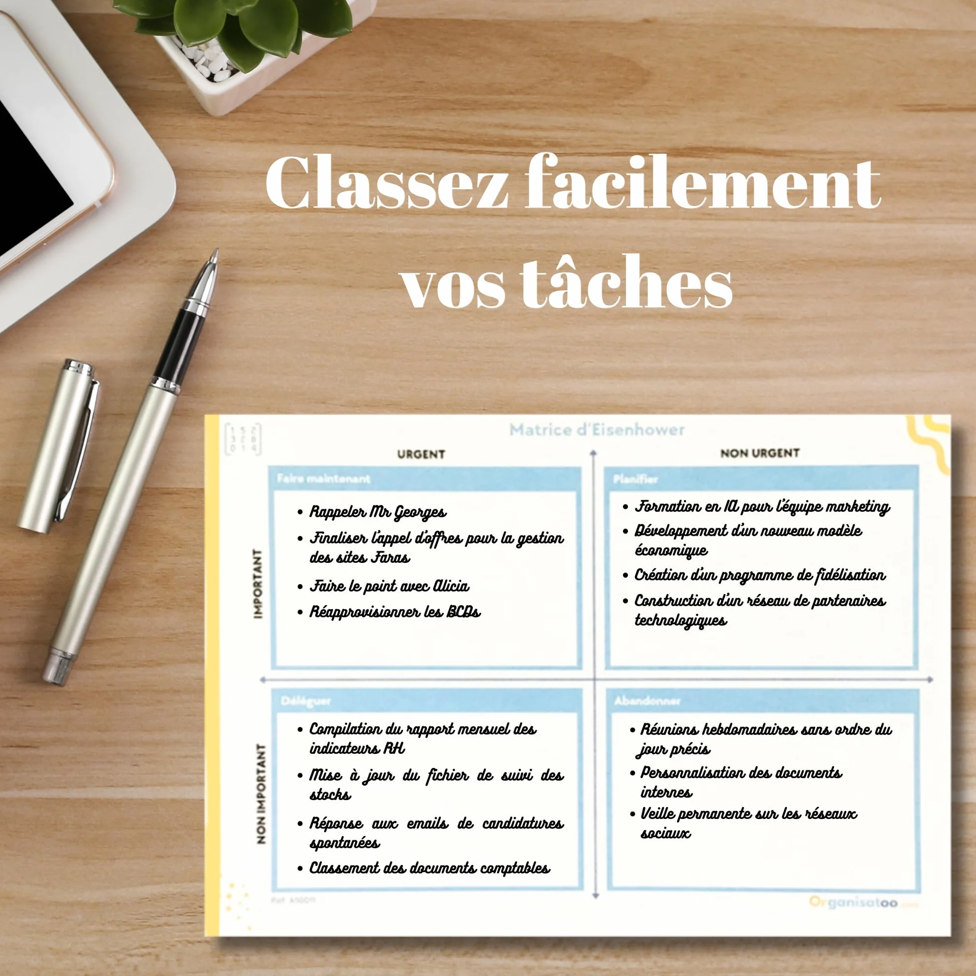 Matrice Eisenhower Bloc-Notes A5 50 Pages - Carnet de Productivité et Organisation