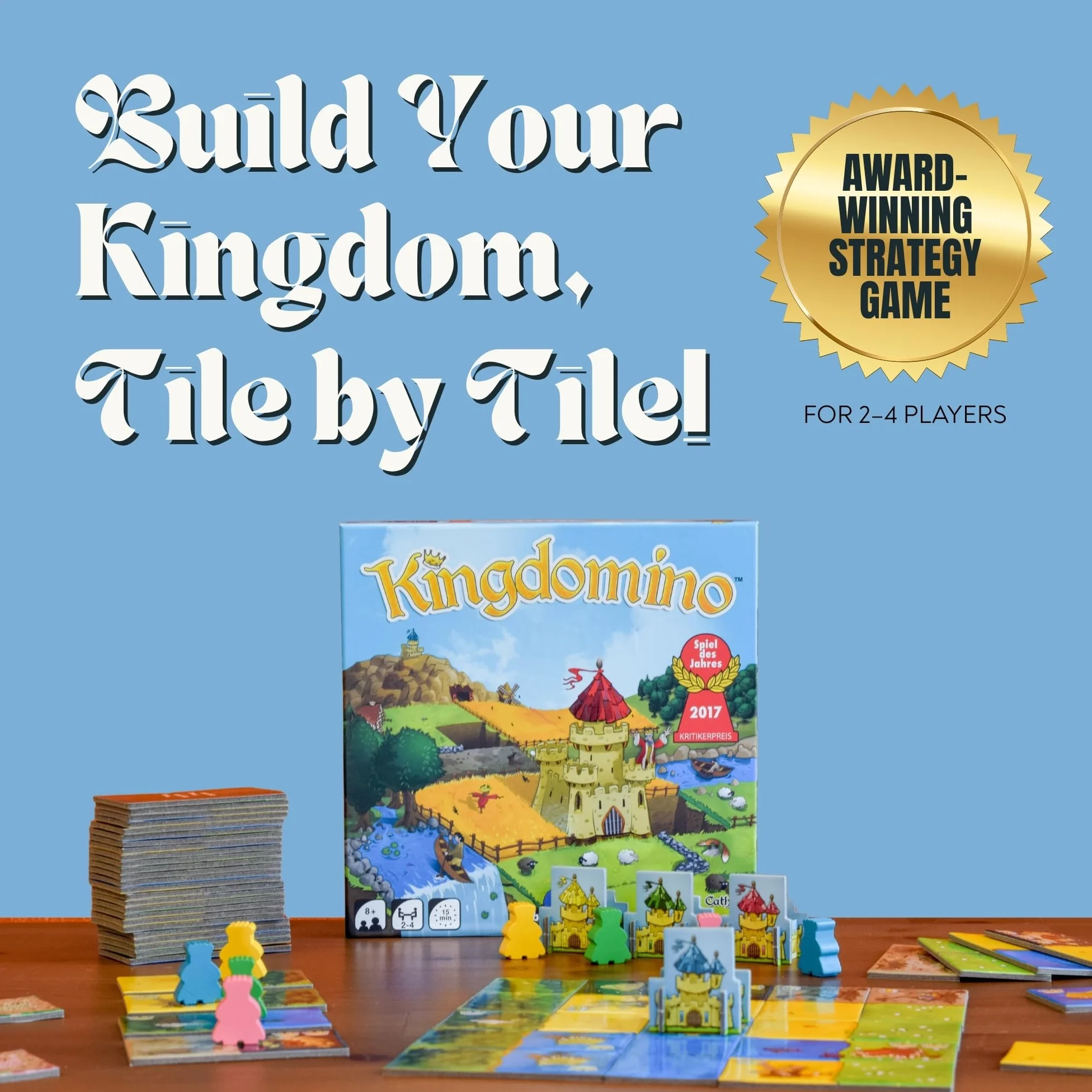 Kingdomino Jeu de Société Domino Tuile Meilleur Jeu de l'Année 8 Ans