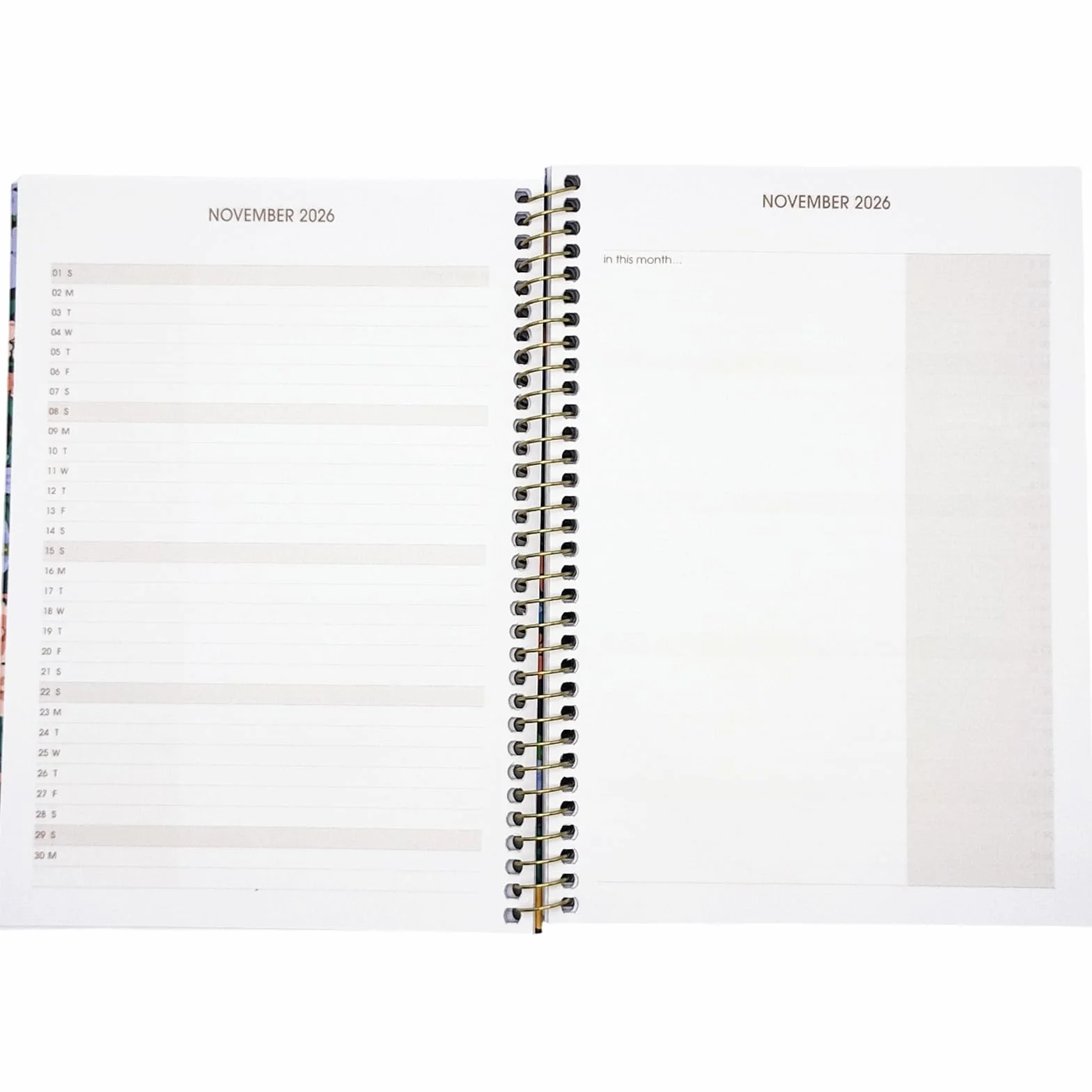 Agenda Scolaire 2026 2027 A5 15x21 cm Couverture Rigide Fermeture Spirale Élastique Langues ESP ENG FRA ALL Savanna